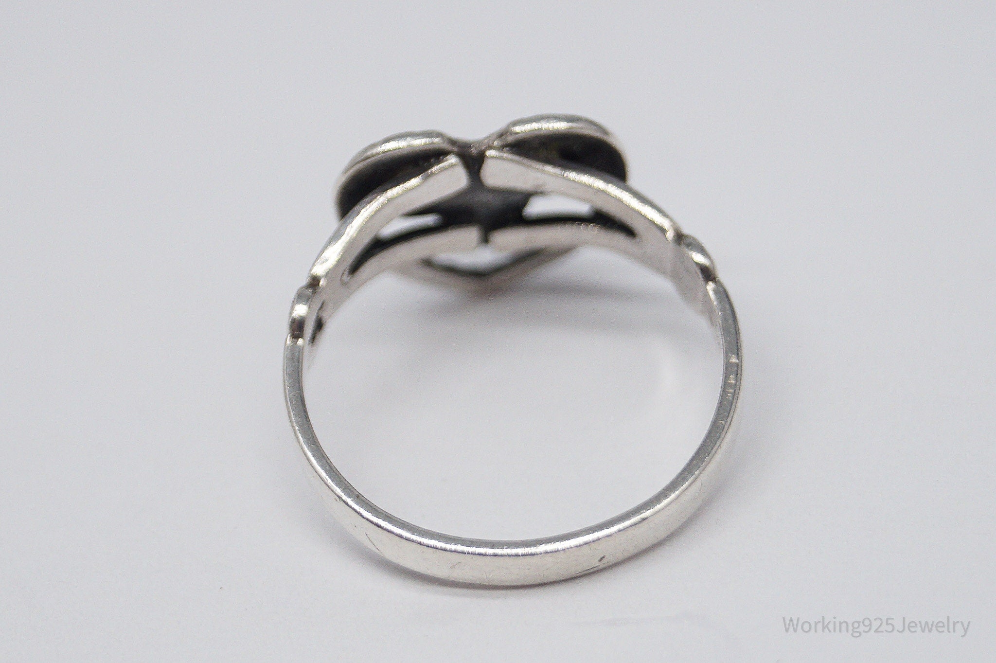 Vintage Native Bell Trading Post Turquoise Heart Sterling Silver Ring - Size 6.5