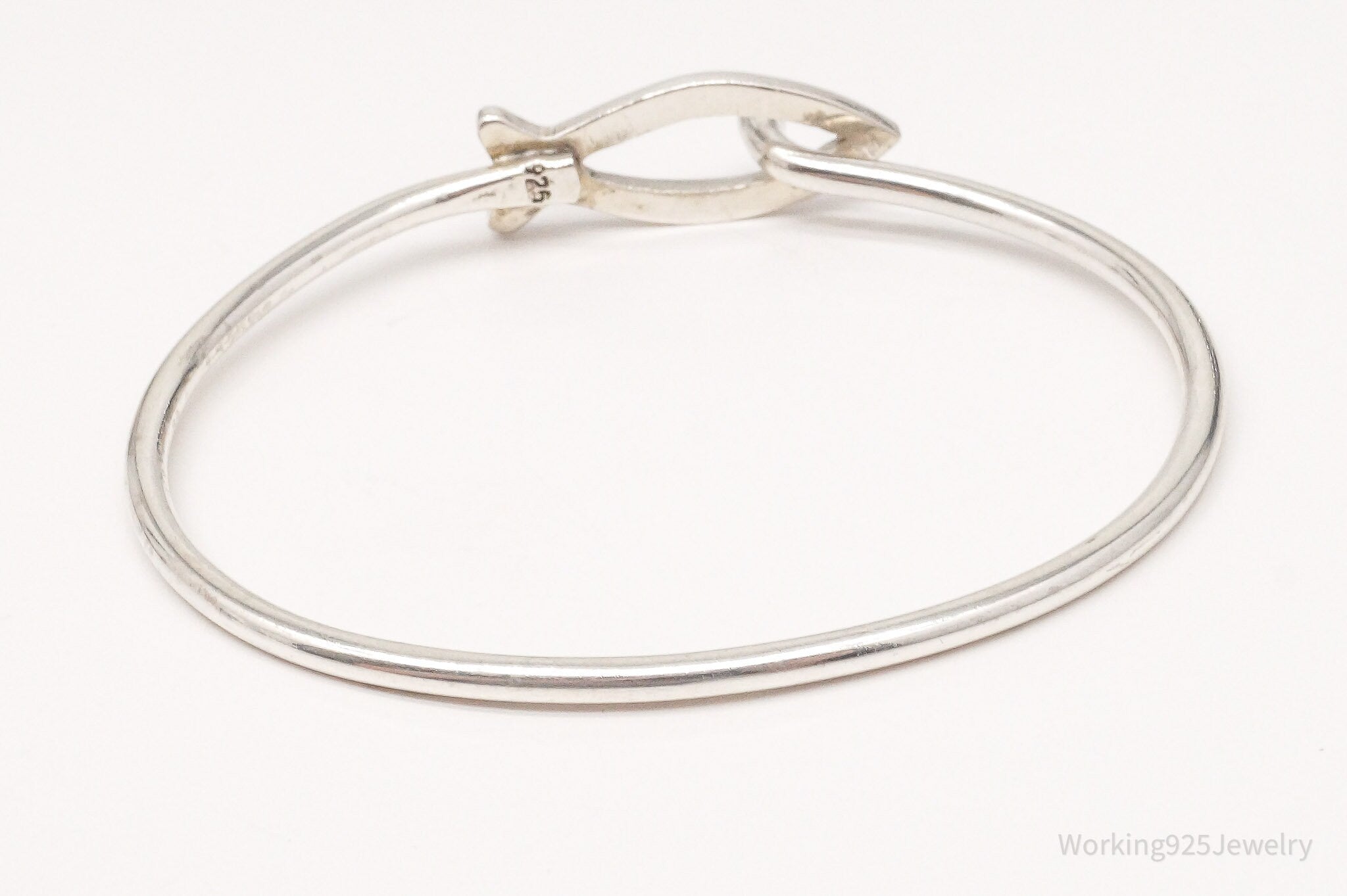 Vintage Fish Sterling Silver Pressure Hook Clasp Bracelet