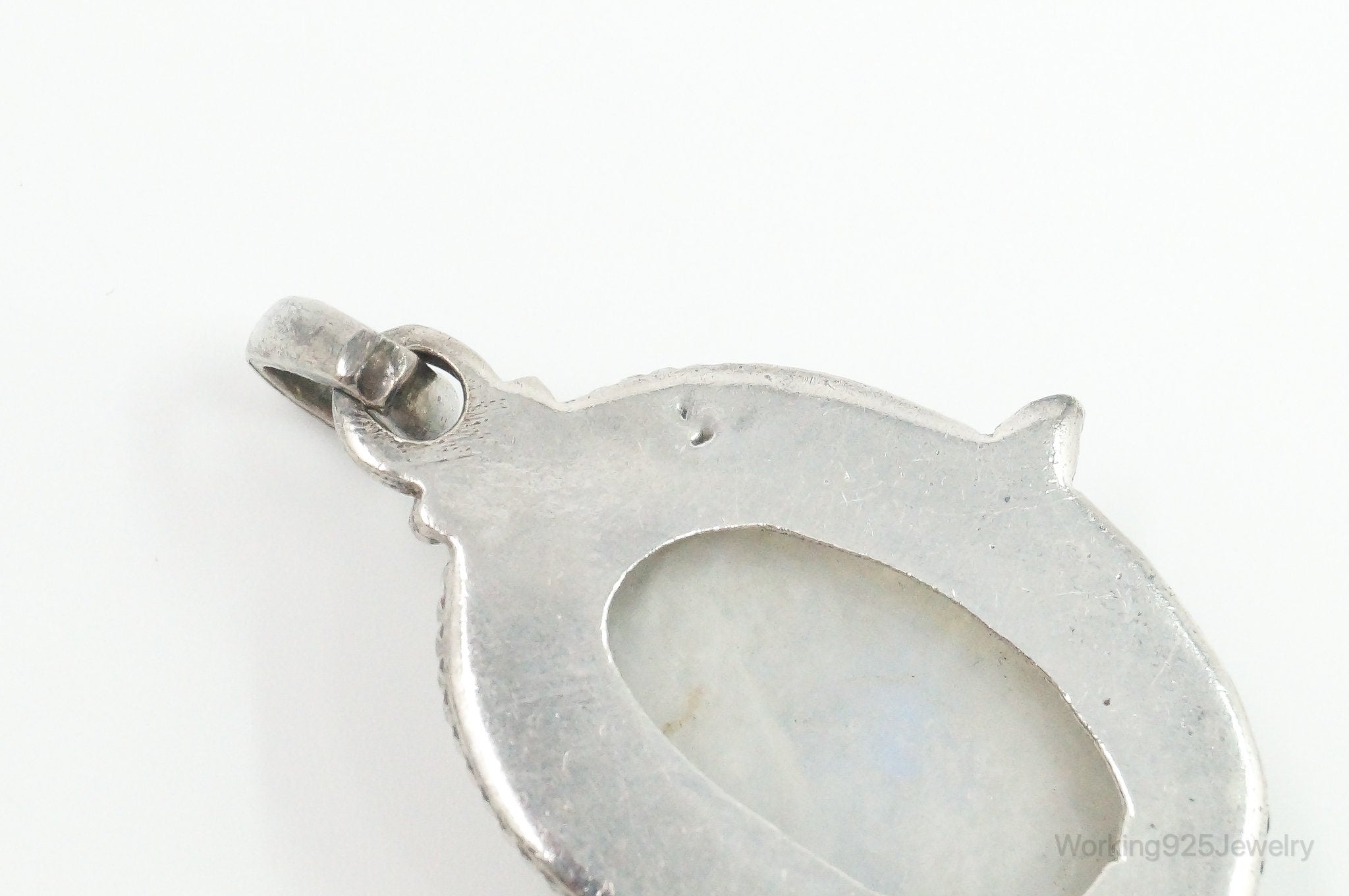 Vintage Moonstone Sterling Silver Southwestern Necklace Pendant