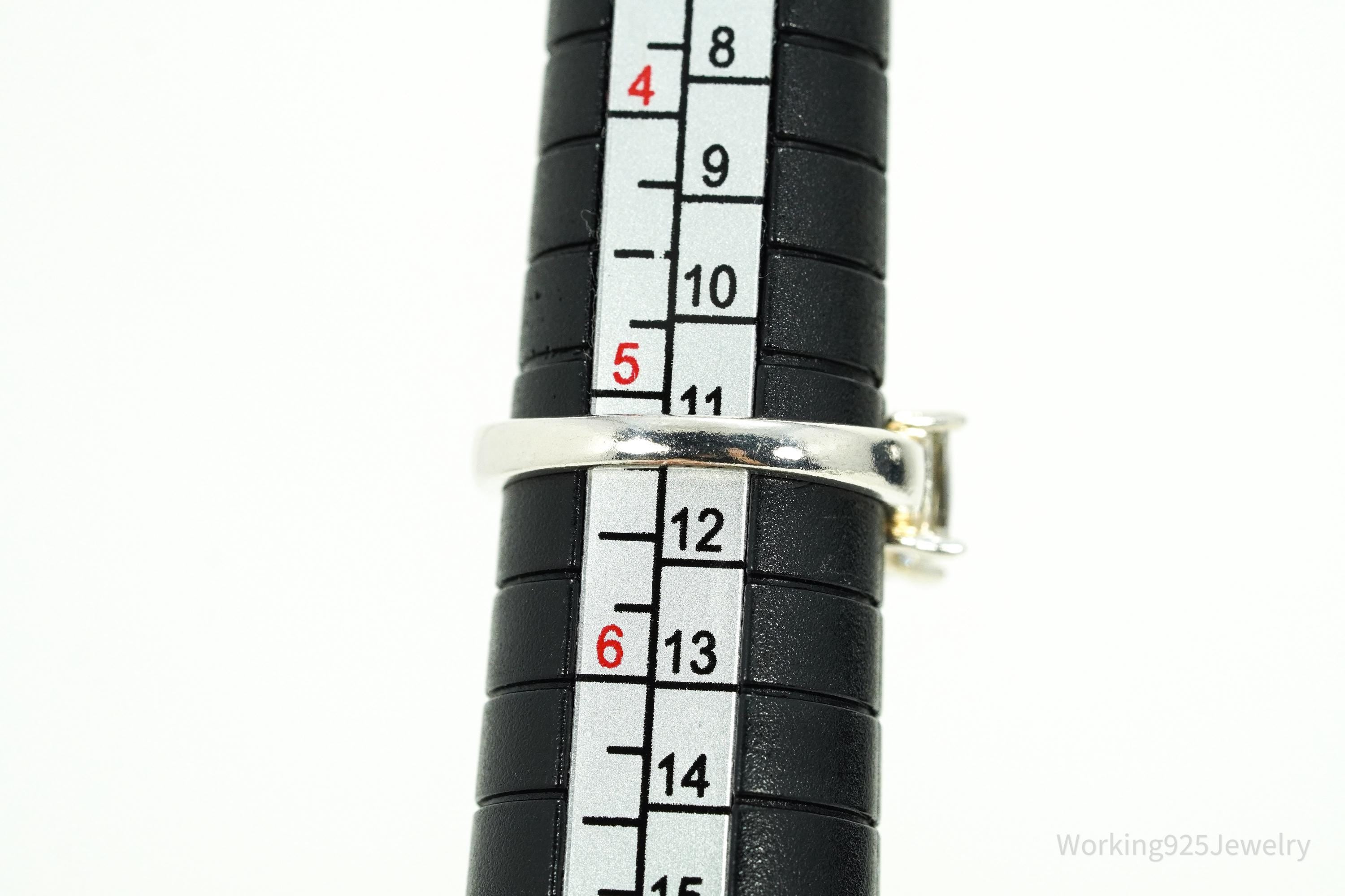 Vintage Diamonique Cubic Zirconia Sterling Silver Ring - Size 5.25