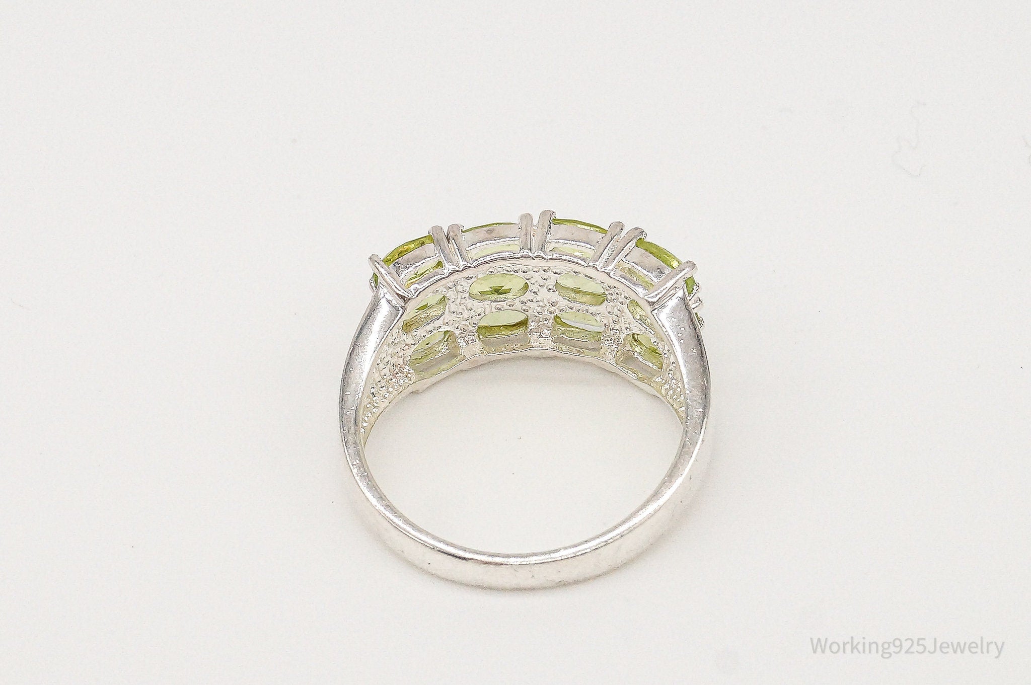 Vintage Peridot Sterling Silver Ring - Size 9