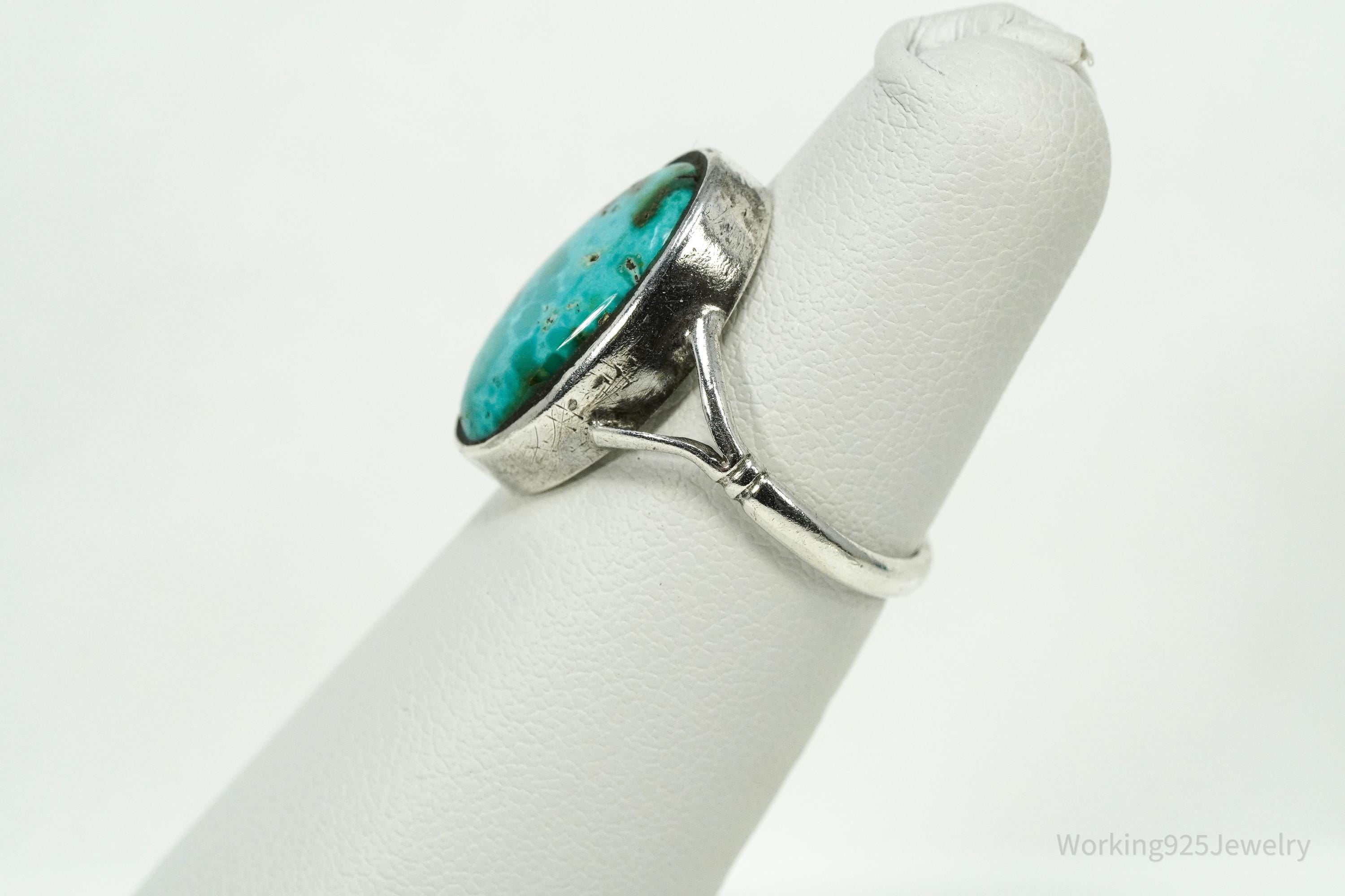 Vintage Native American Turquoise Sterling Silver Ring - Size 5.25