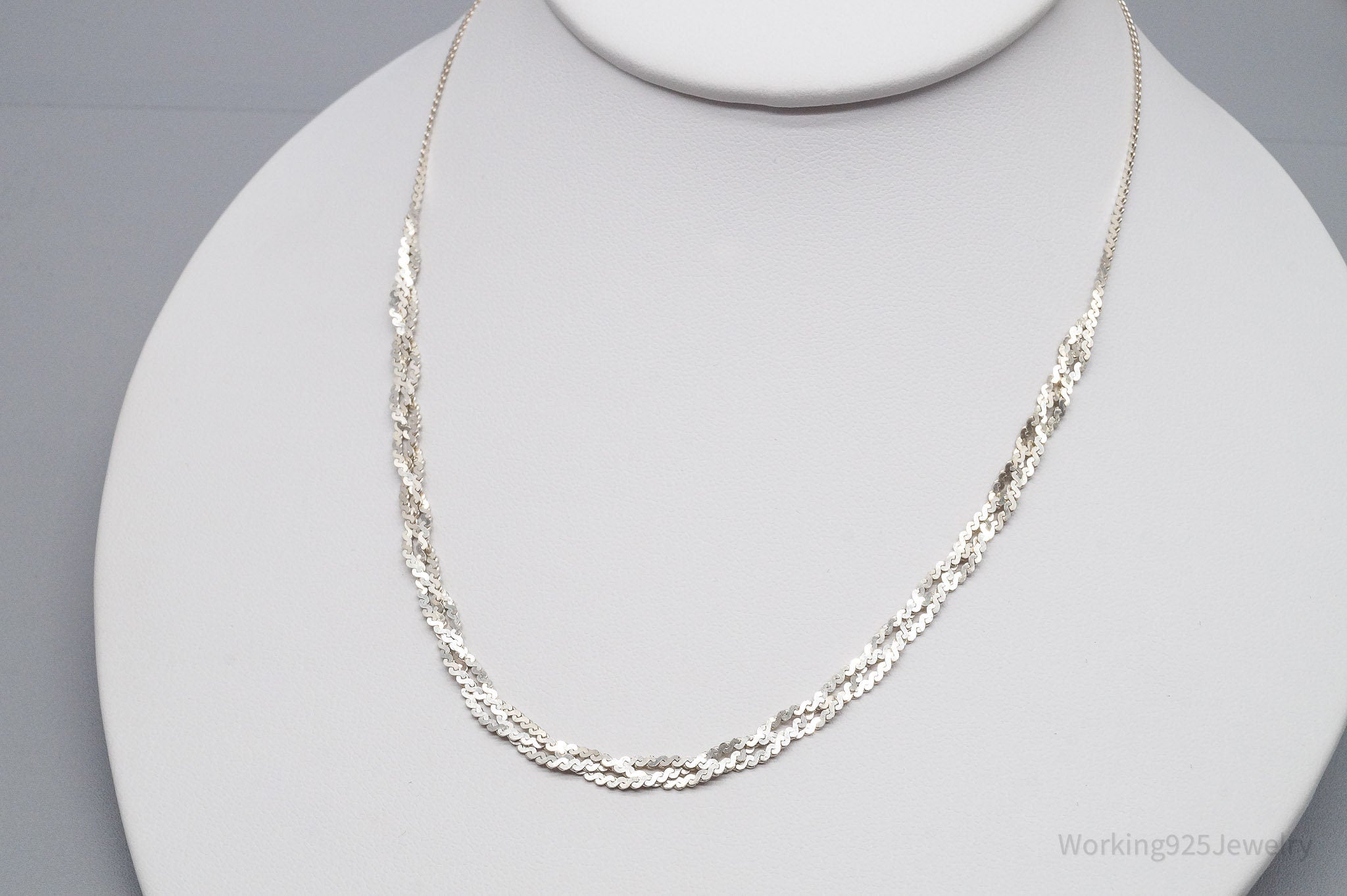 Vintage Italian Sterling Silver Chain Necklace 16"