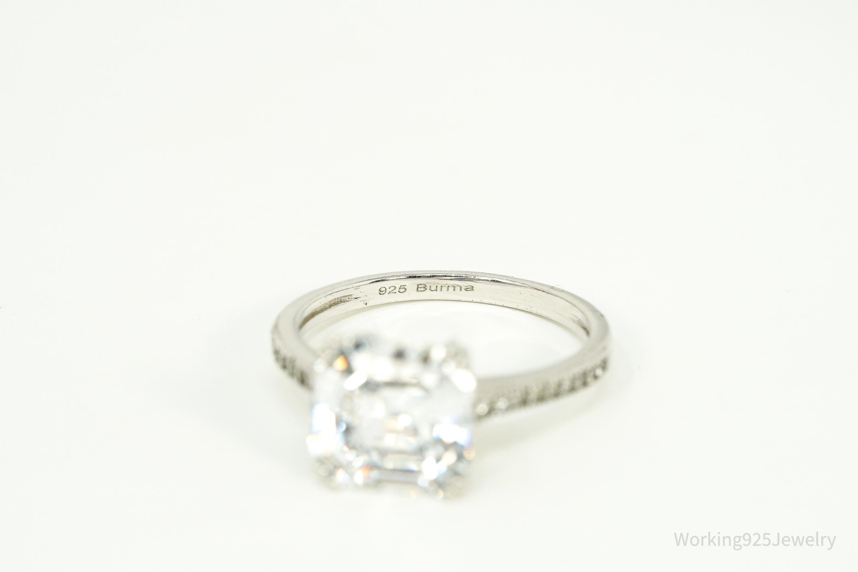 Vintage Cubic Zirconia Sterling Silver Ring Size 6.25