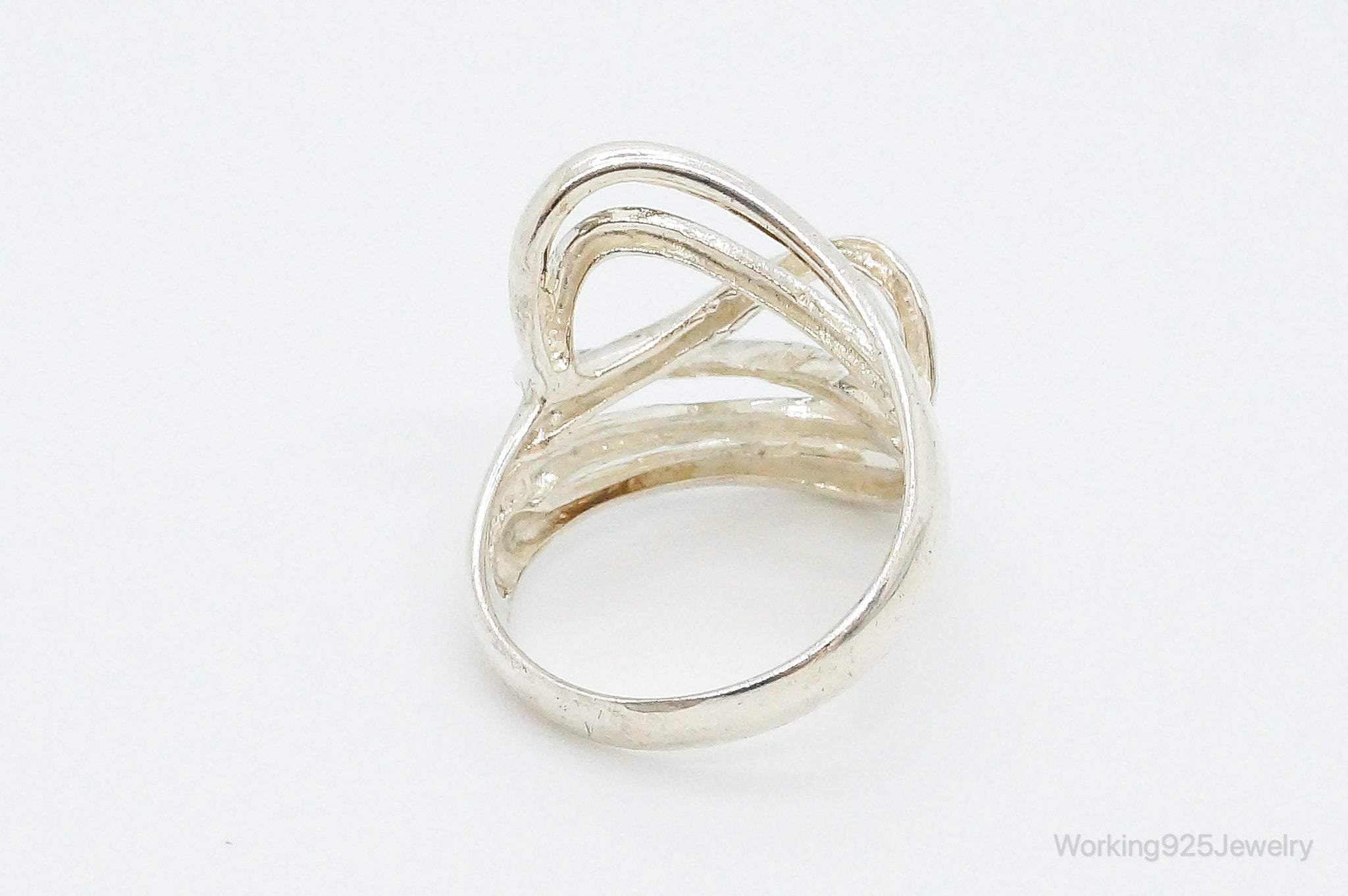 Vintage Designer Chapal-Zenray Modernist Abstract Sterling Silver Ring - Size 8