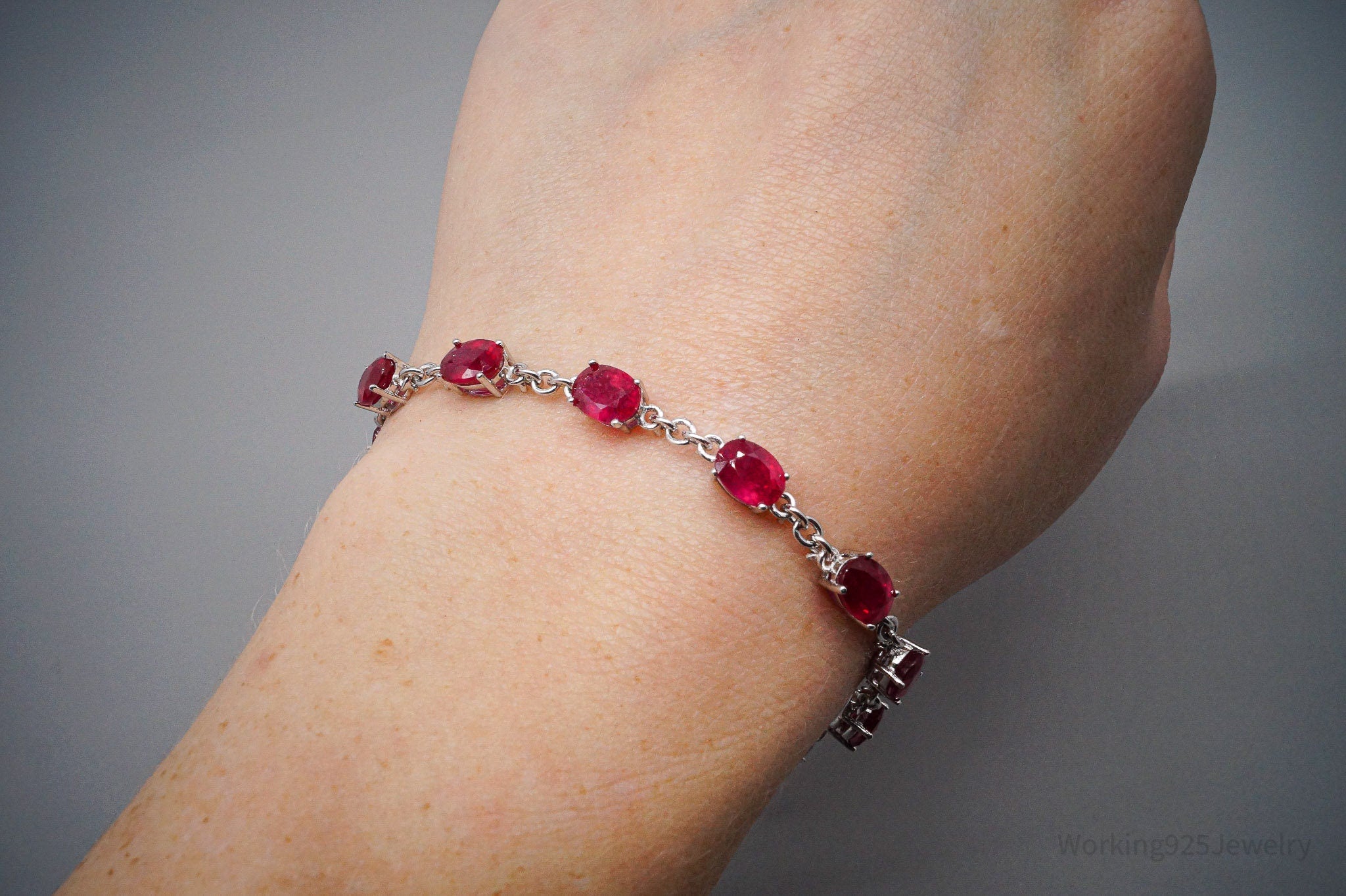 JTV TGGC Ruby Sterling Silver Bracelet 8"