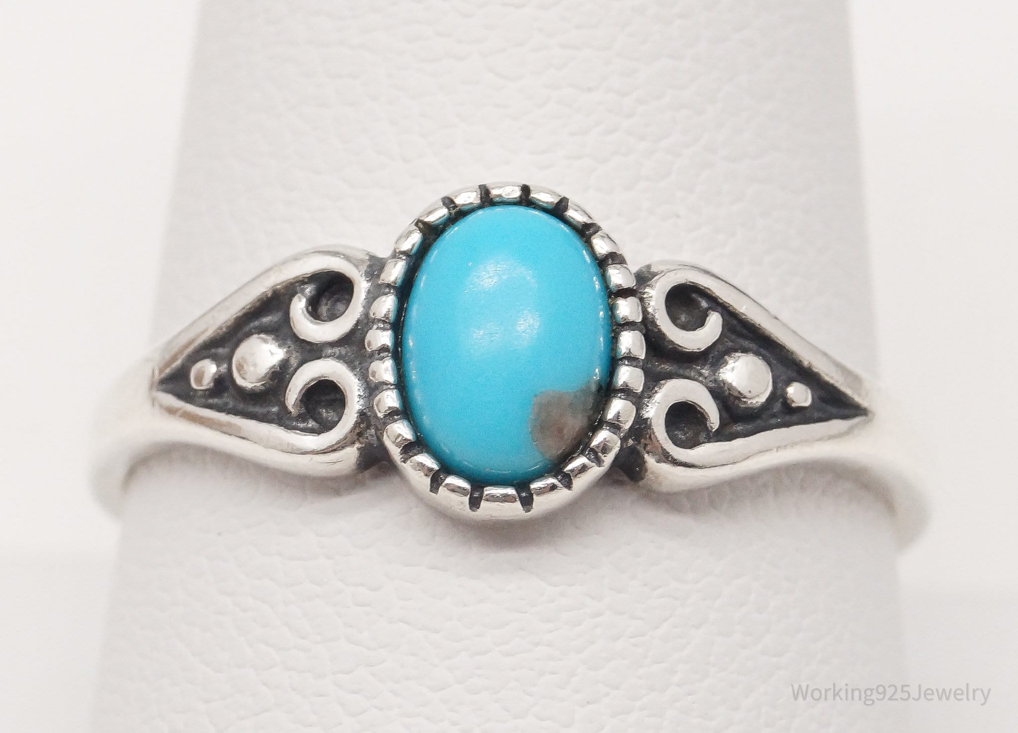 Vintage WMCO Turquoise Sterling Silver Ring - Size 10.25