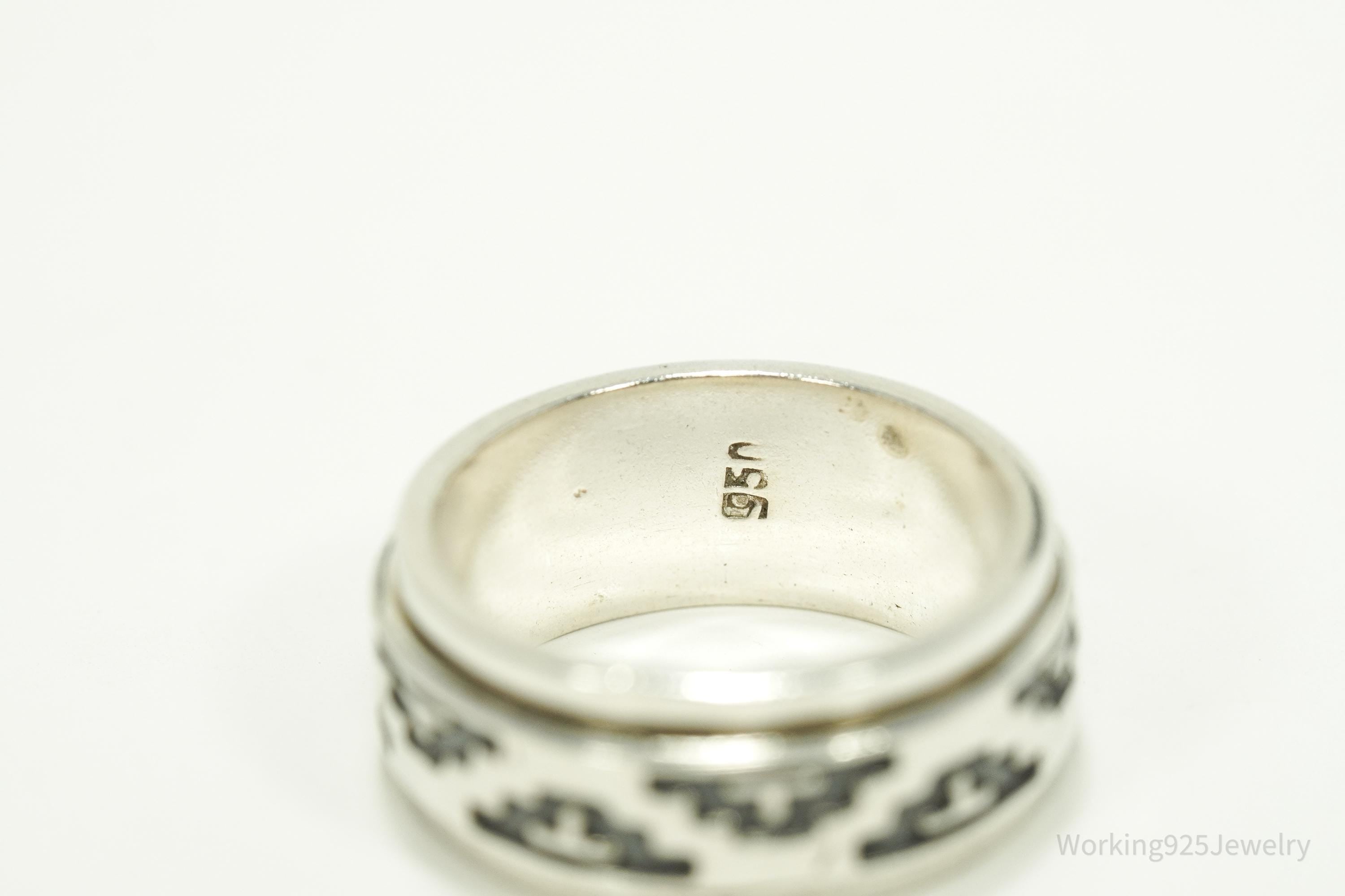 Vintage 950 Silver Spinner Band Ring - Size 8.25