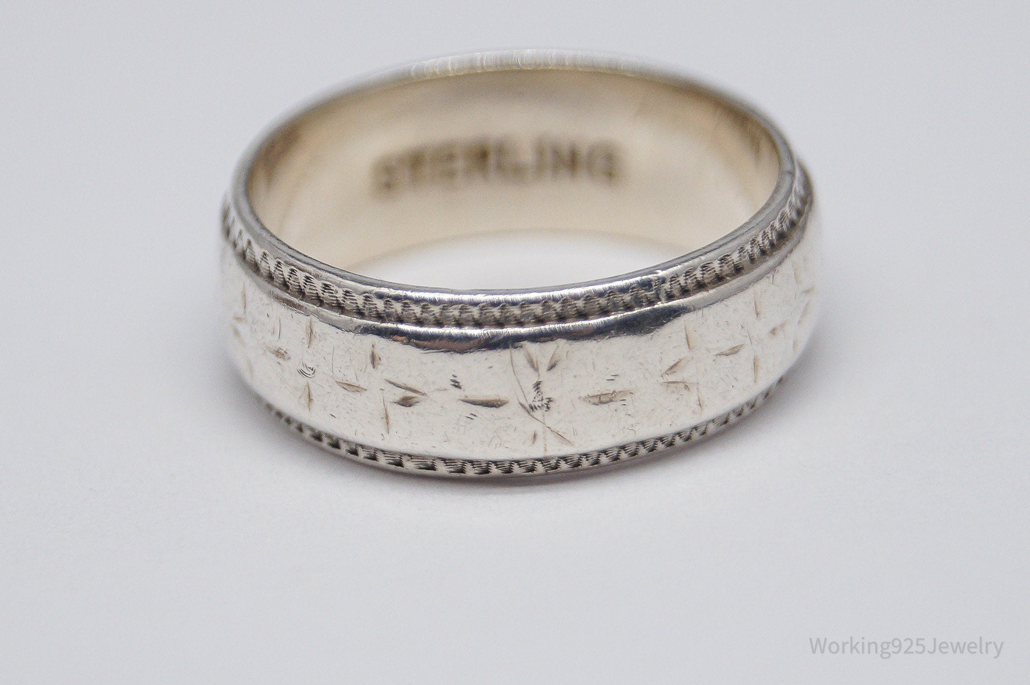 Antique Sterling Silver Band Ring - Size 5.5