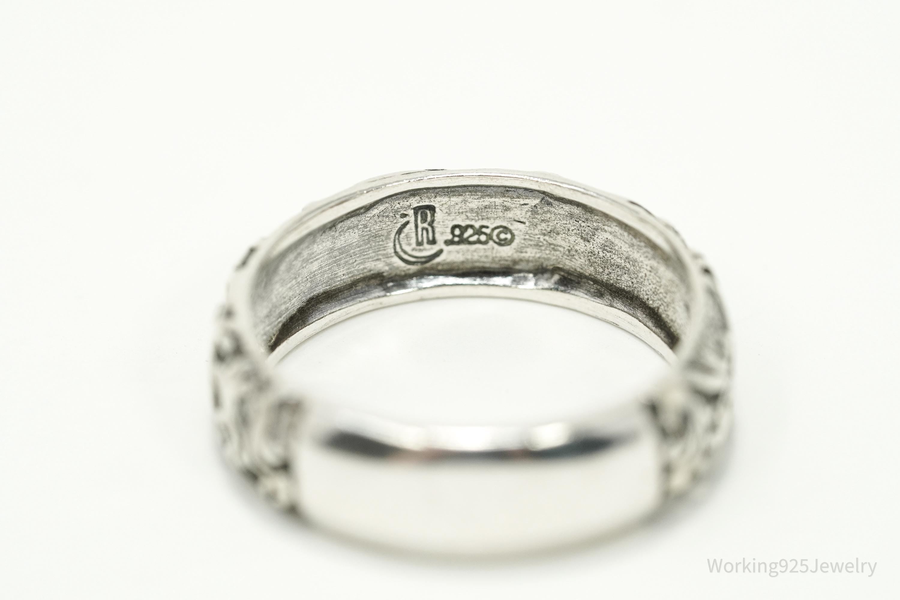 Vintage Native Designer Carolyn Pollack Relios Sterling Silver Band Ring Size 10.25