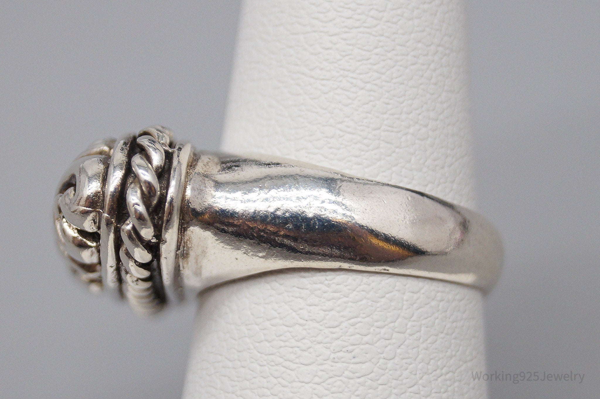 Vintage Puffy Swirls & Scrolls Sterling Silver Ring - Size 6