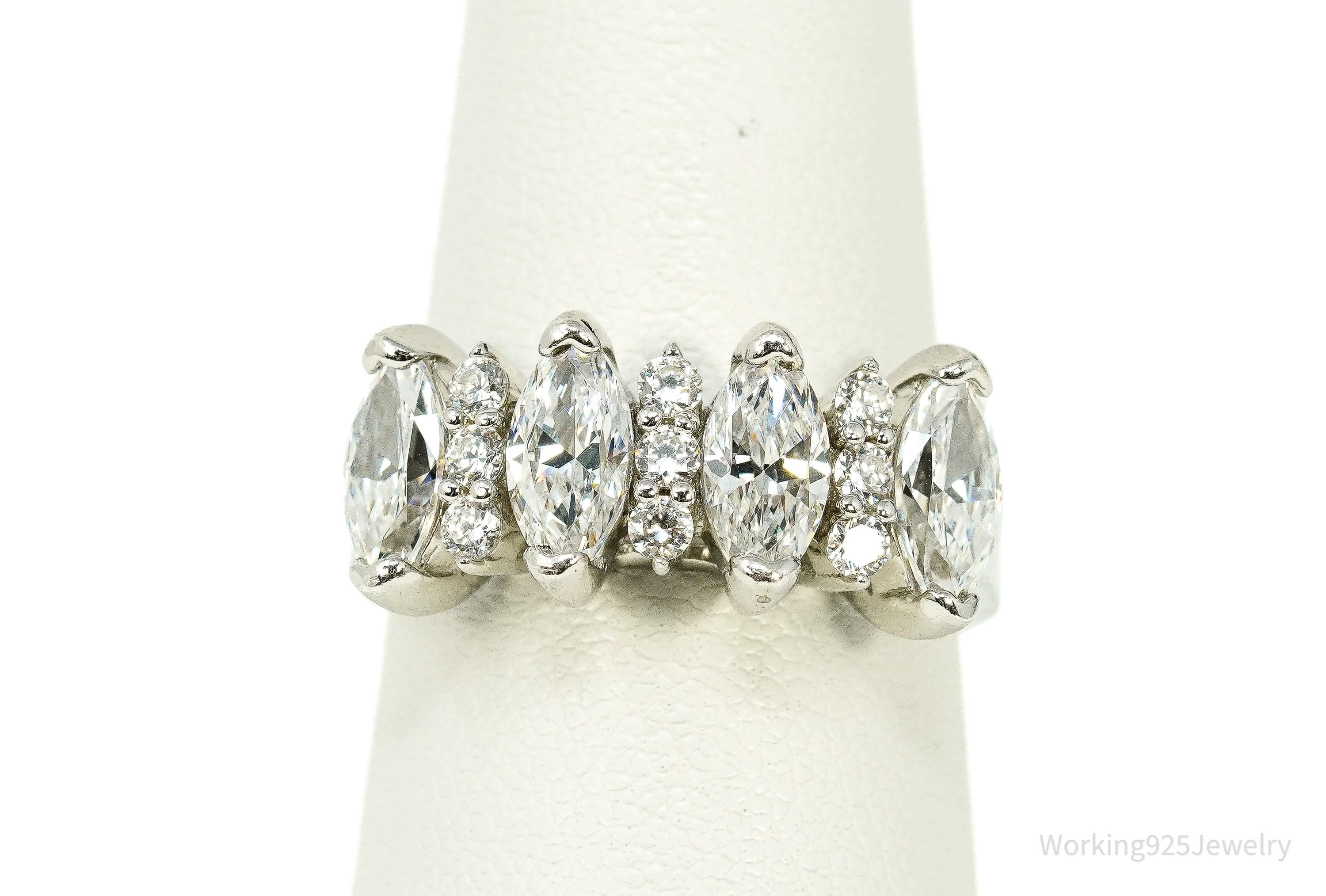 Vintage Cubic Zirconia Sterling Silver Ring Size 7