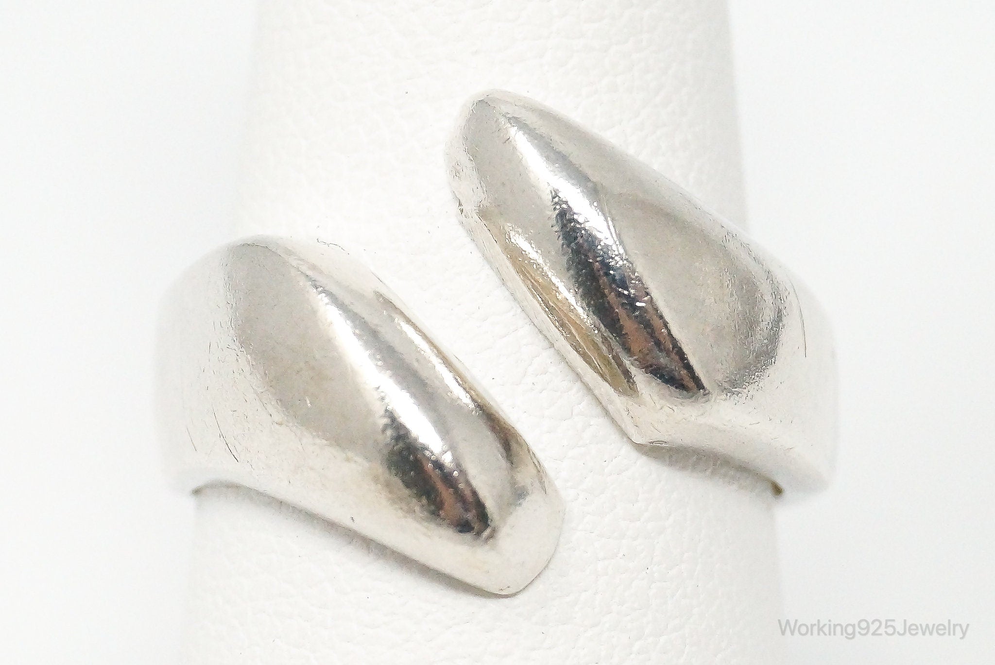 Vintage Mexico Modernist Sterling Silver Wrap Ring Size 8.5 Adjustable