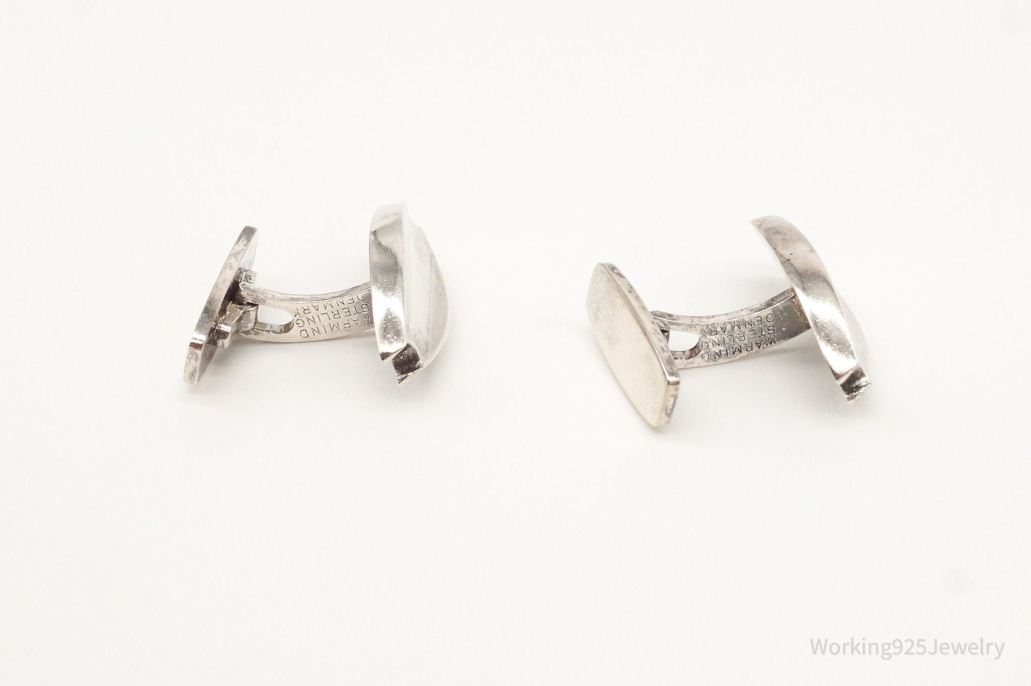 Vintage Denmark Modernist Warmind Sterling Silver Cufflinks