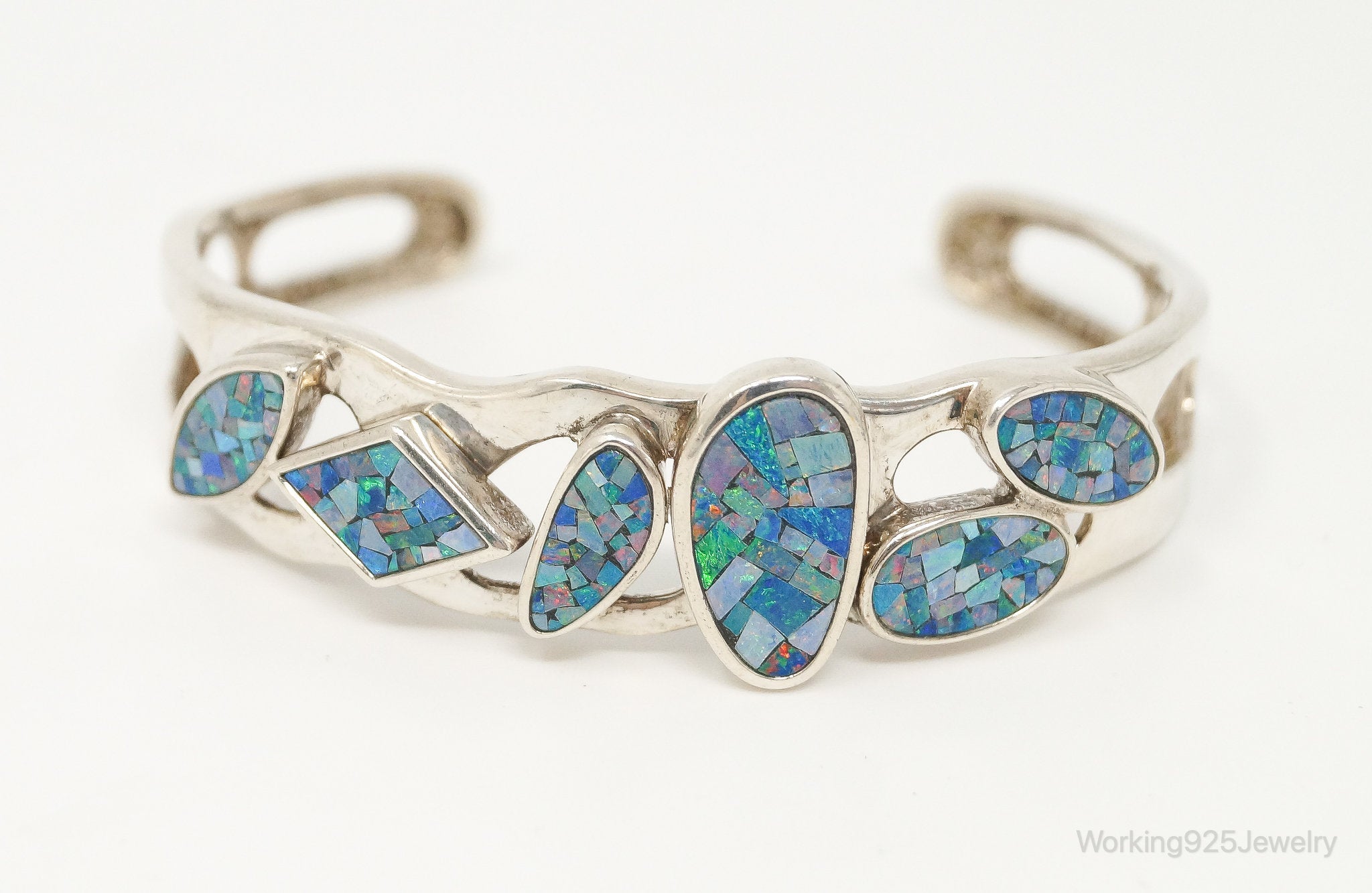 Designer Whitney Kelly WK Blue Fire Opal Sterling Silver Bracelet