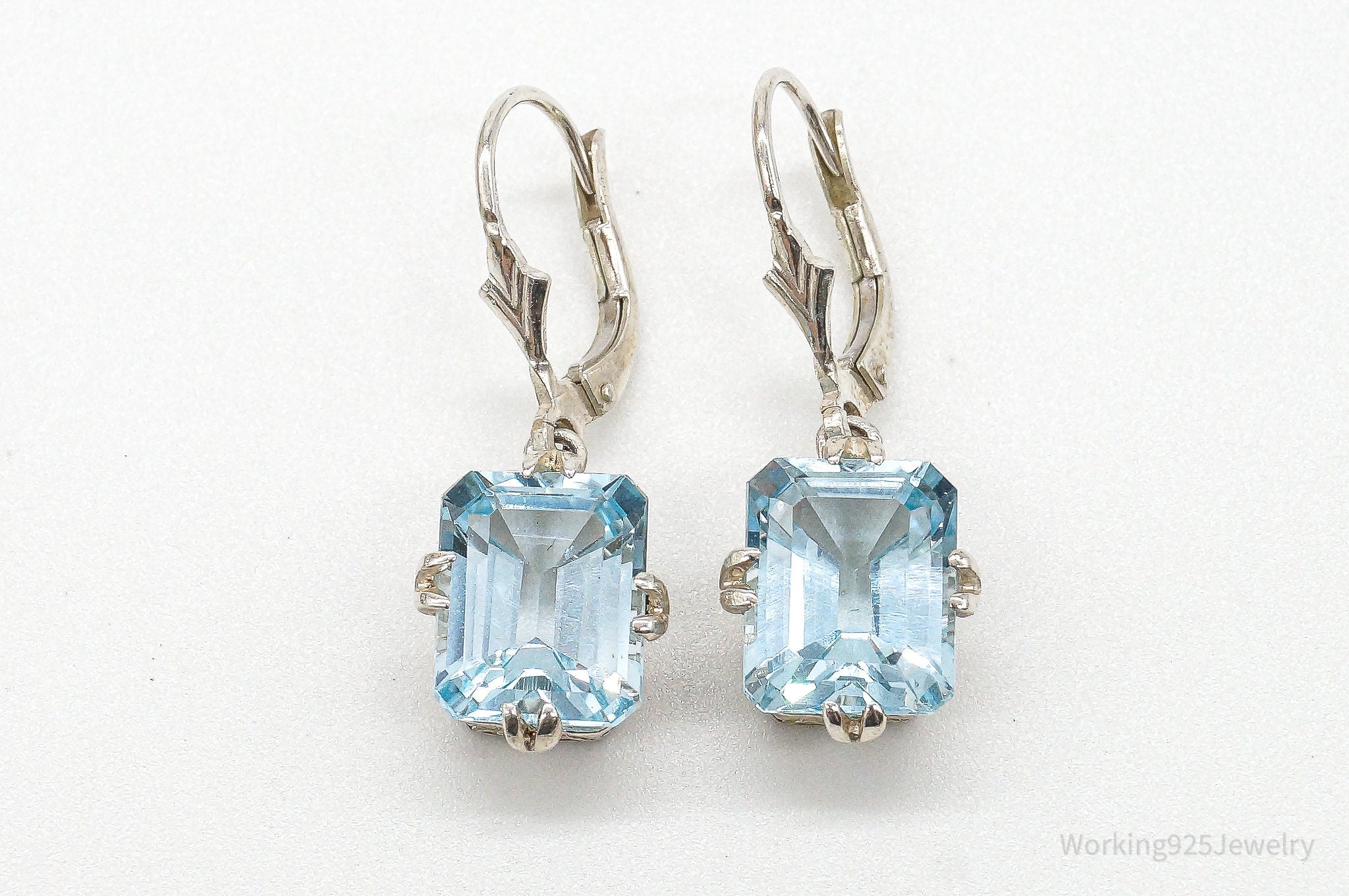 Designer CNA Blue Topaz Sterling Silver Earrings