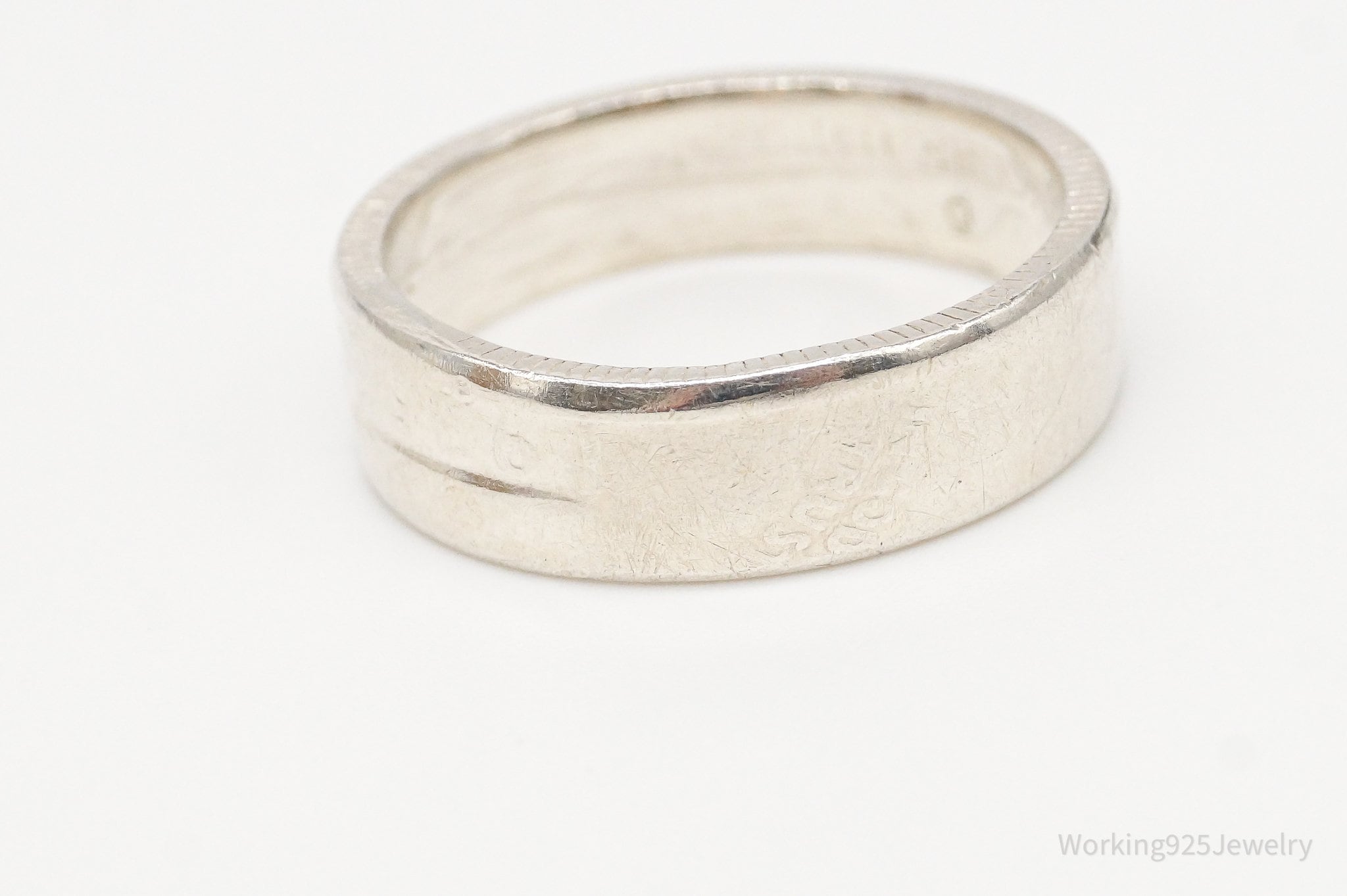 Vintage 1935 Washington Quarter Coin Silver Ring - Size 8