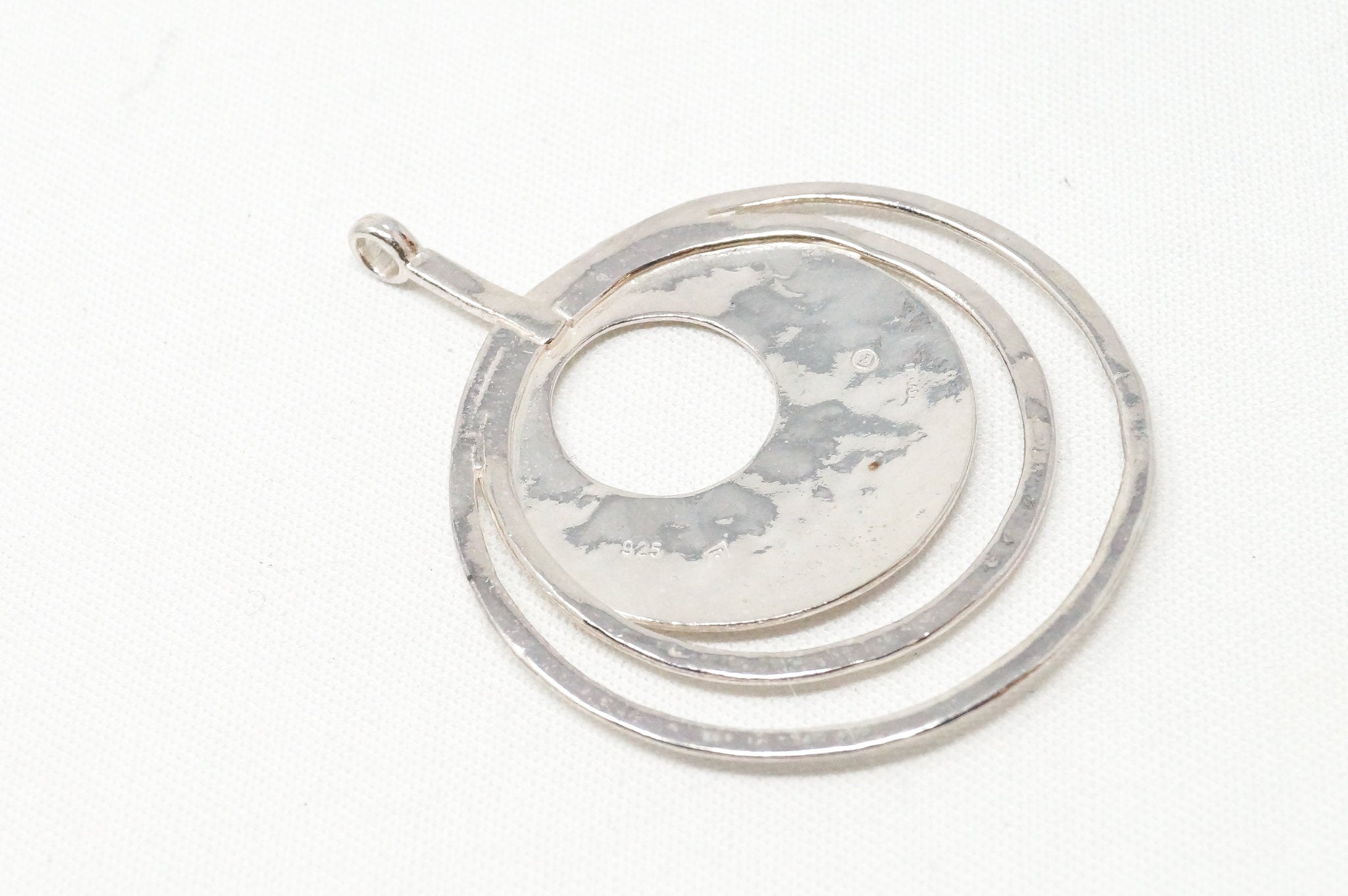 Retired Silpada Hammered Rings Sterling Silver Necklace Pendant