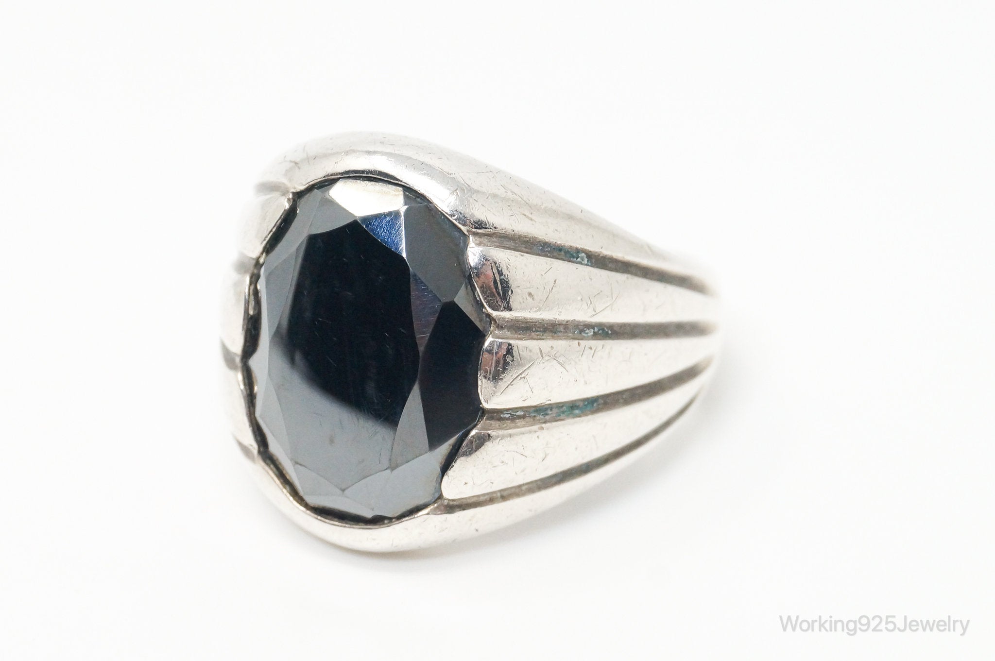 Vintage Hematite offers Sterling Silver Ring - Size 12.5