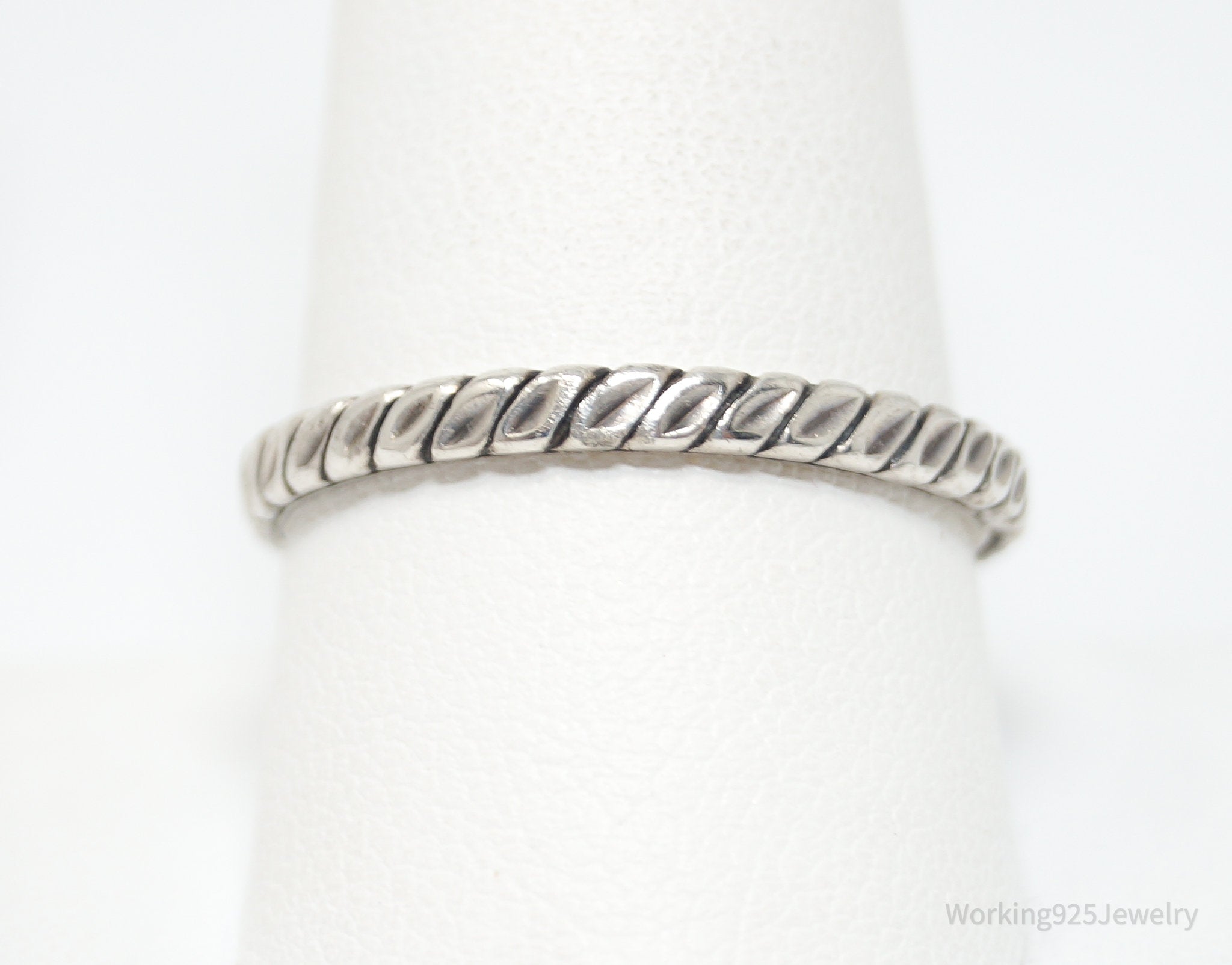 Designer Carolyn Pollack Rope Braid Sterling Silver Stacker Ring - Sz 10