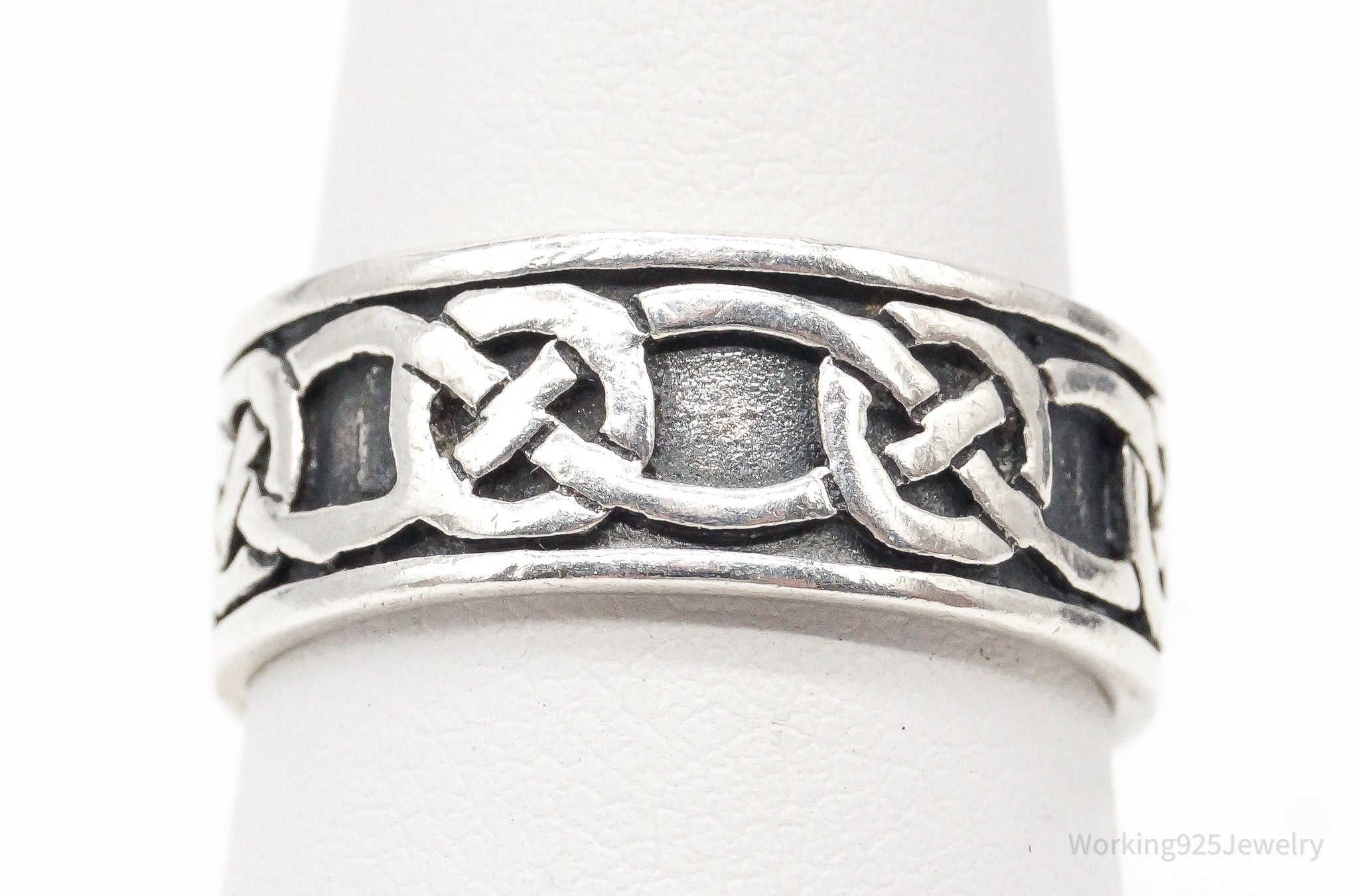 Vintage Celtic Knot Sterling Silver Band Ring Size 7.5