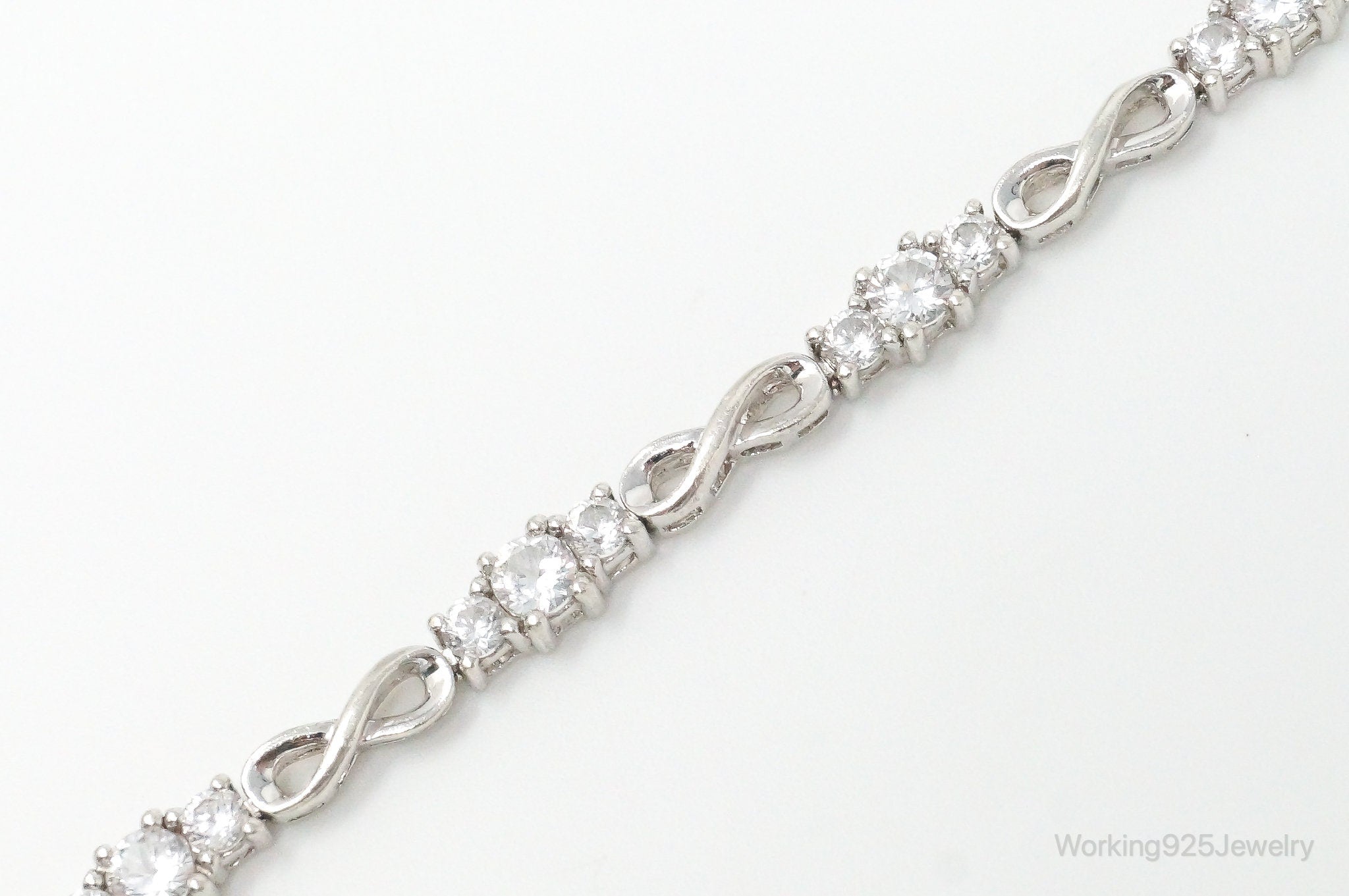 Vintage Designer Cubic Zirconia Sterling Silver Bracelet