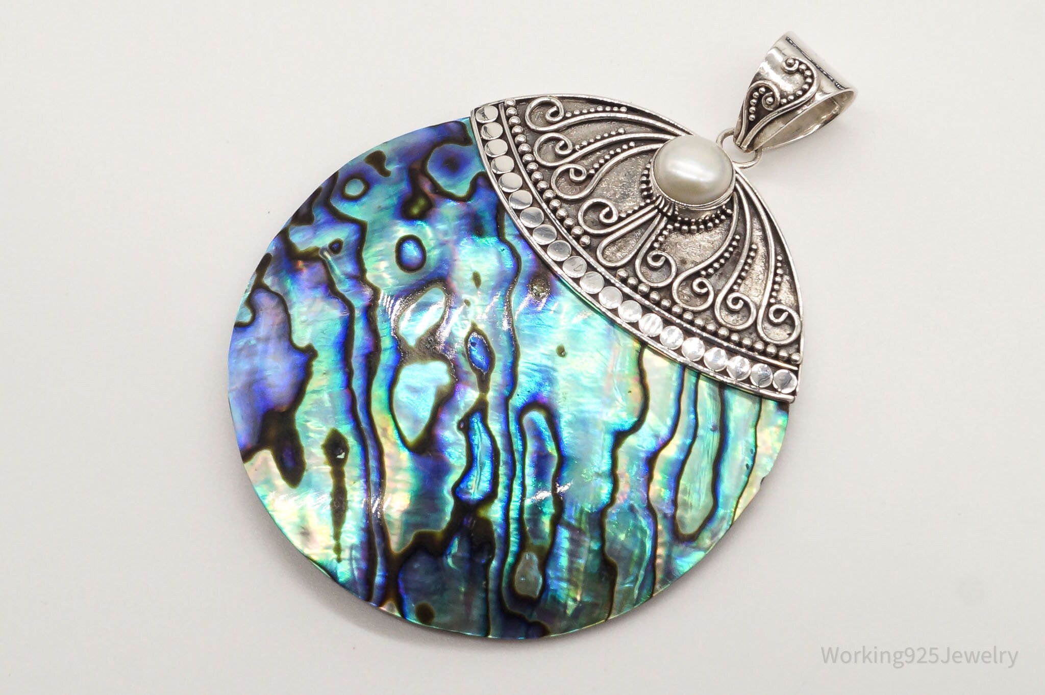 Vintage Silver Abalone Shell 2024 Pendant