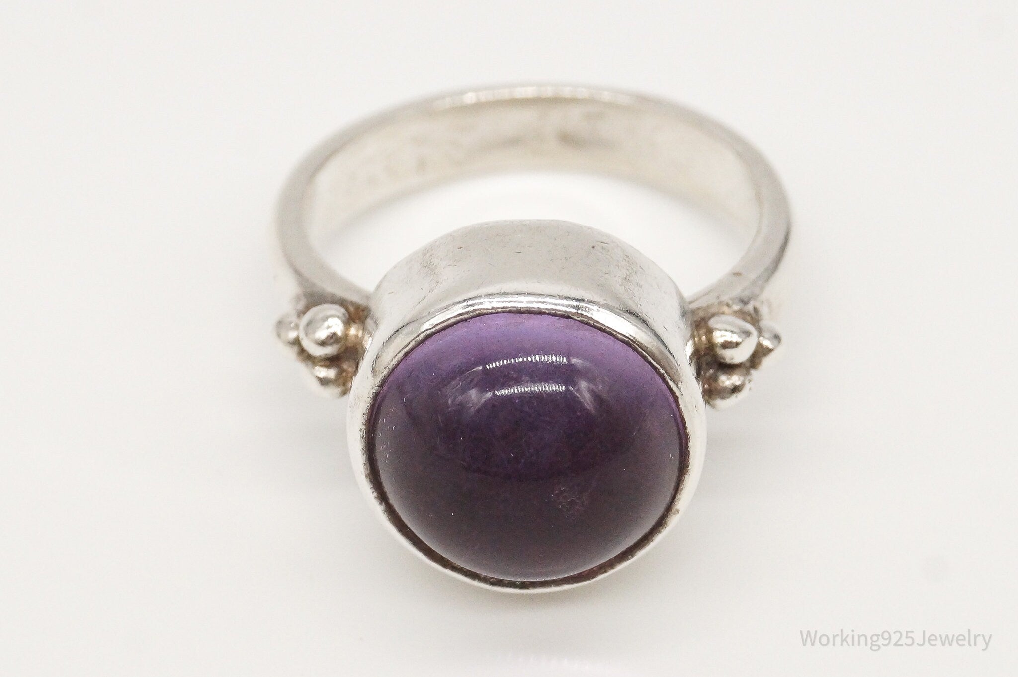 Vintage Amethyst Sterling Silver Ring - Size 8.75