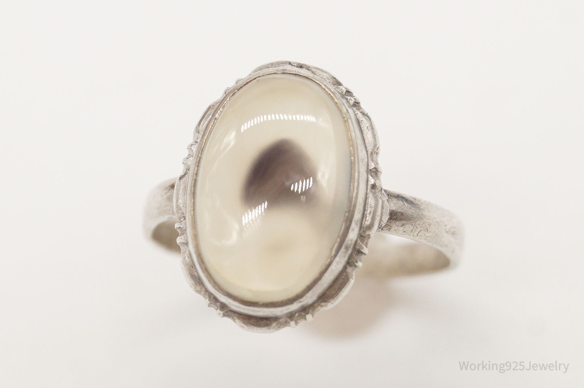 Antique Agate Sterling Silver Ring Size 5.75