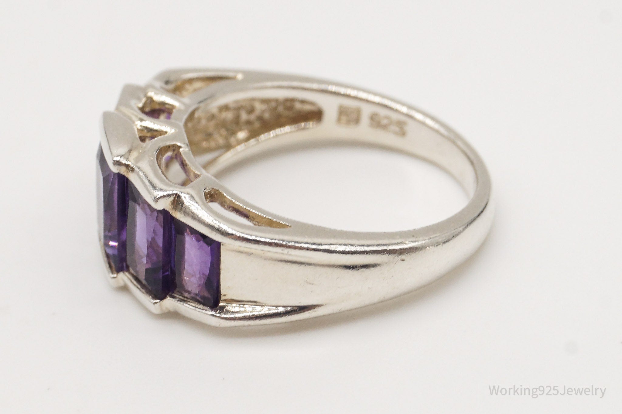 Vintage Amethyst Sterling Silver Ring - Size 6