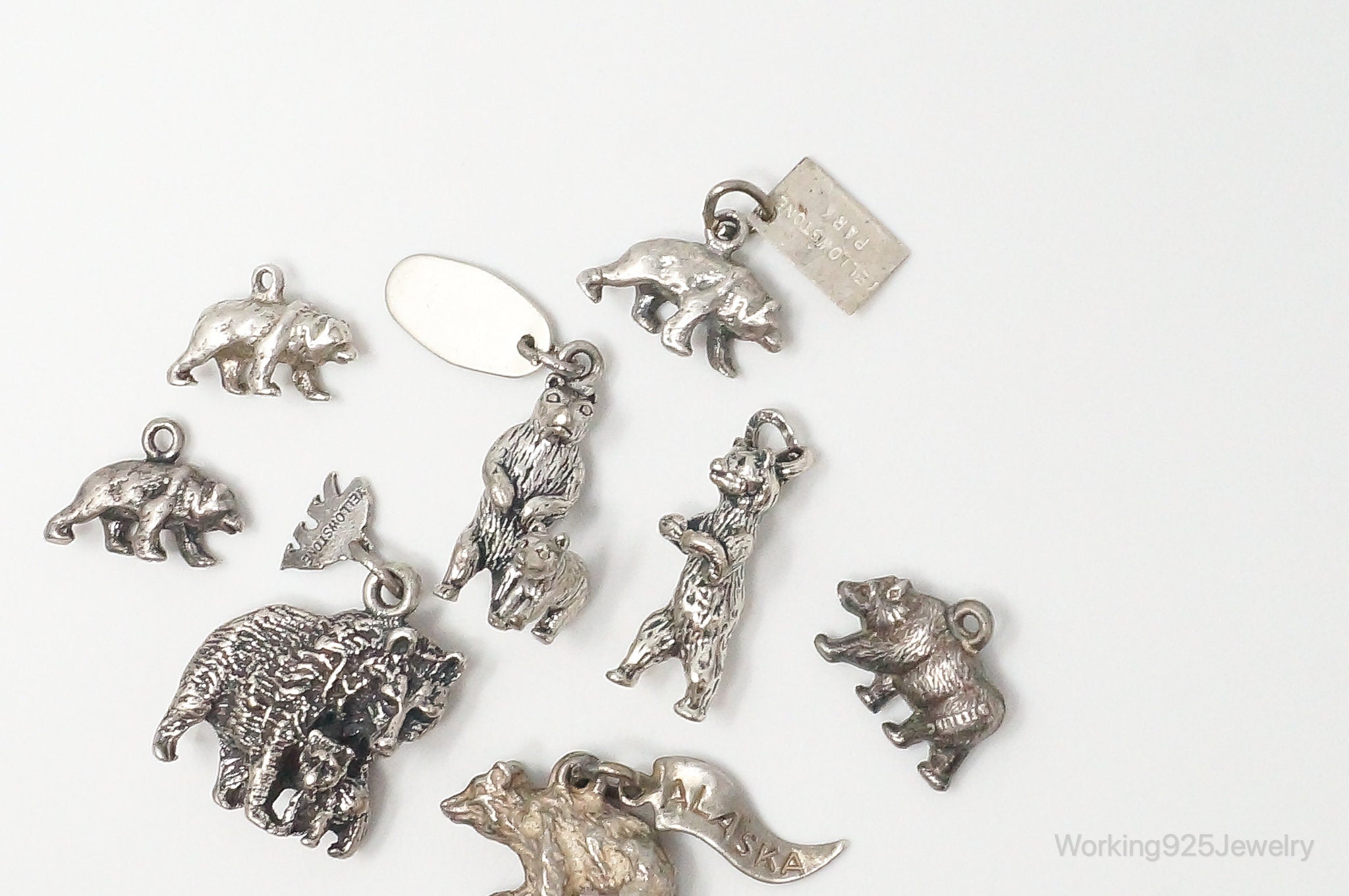 Vintage Antique Bears Cubs Sterling Silver Charms Lot