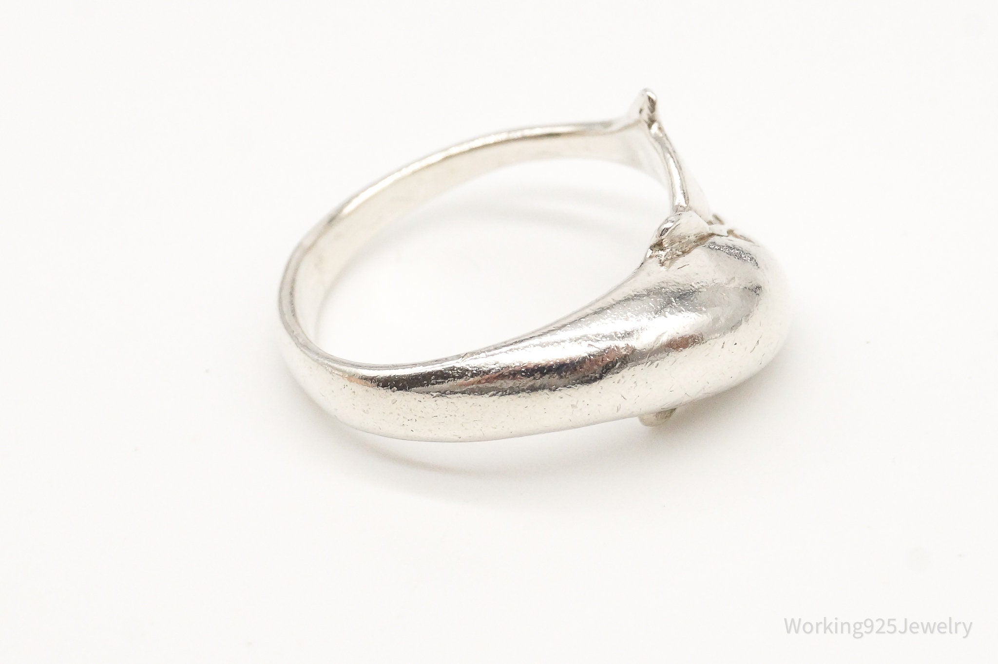 Vintage Dolphin Sterling Silver Wrap Ring - Size 5.75