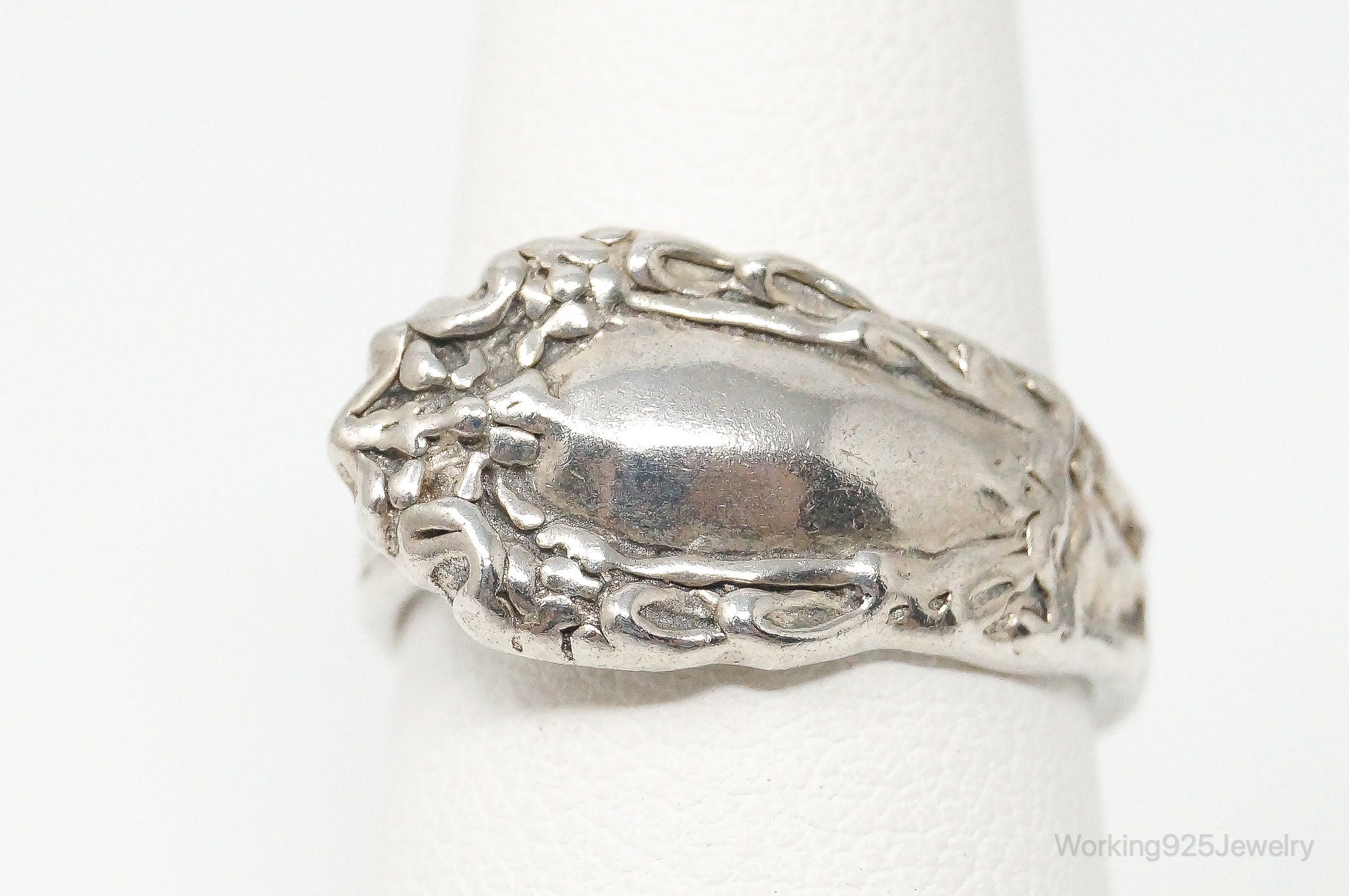 Antique Sterling Silver Spoon Ring - Size 6.5