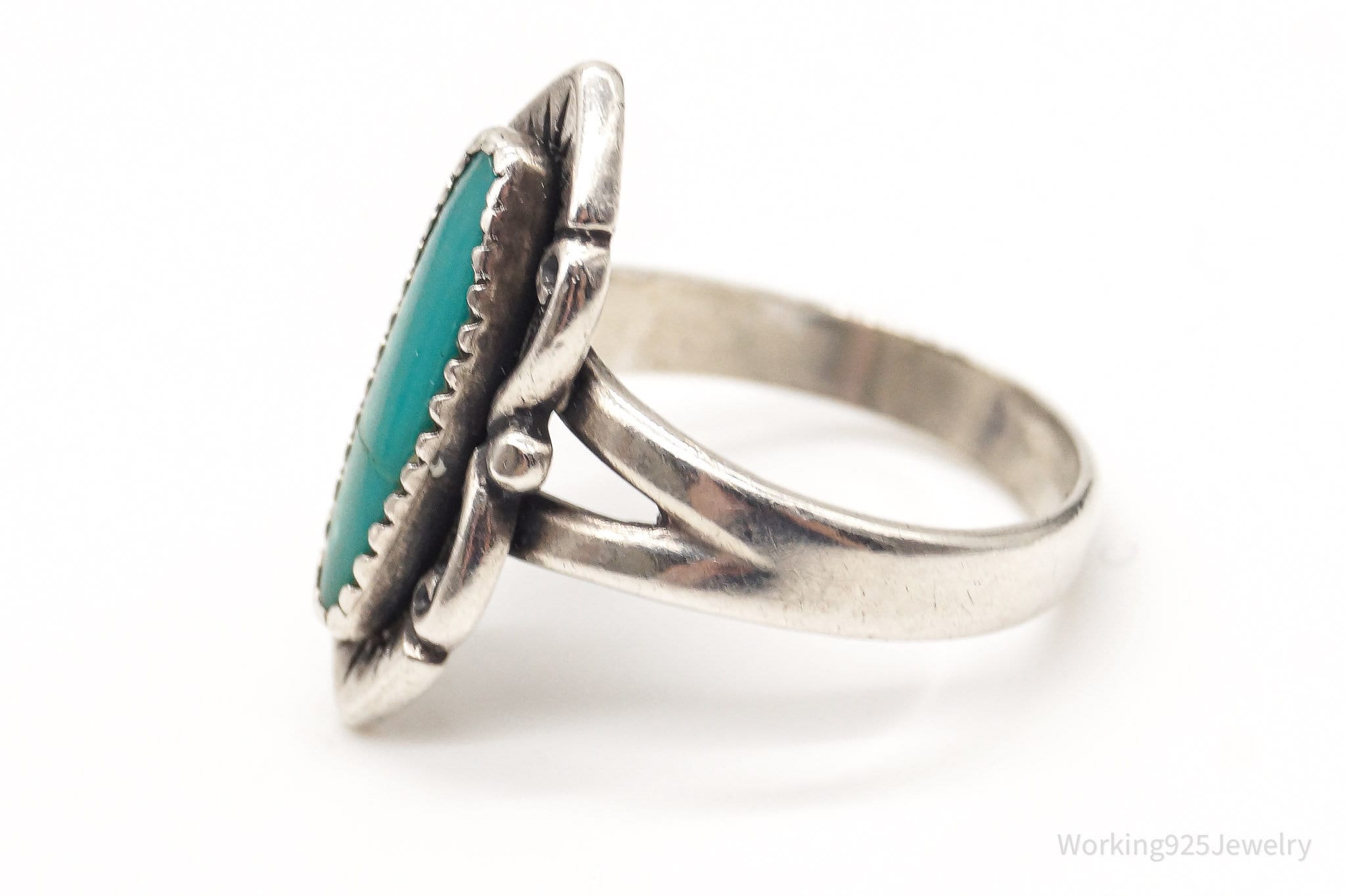 Vintage Bell Trading Post Turquoise Sterling Silver Ring - Size 5.5