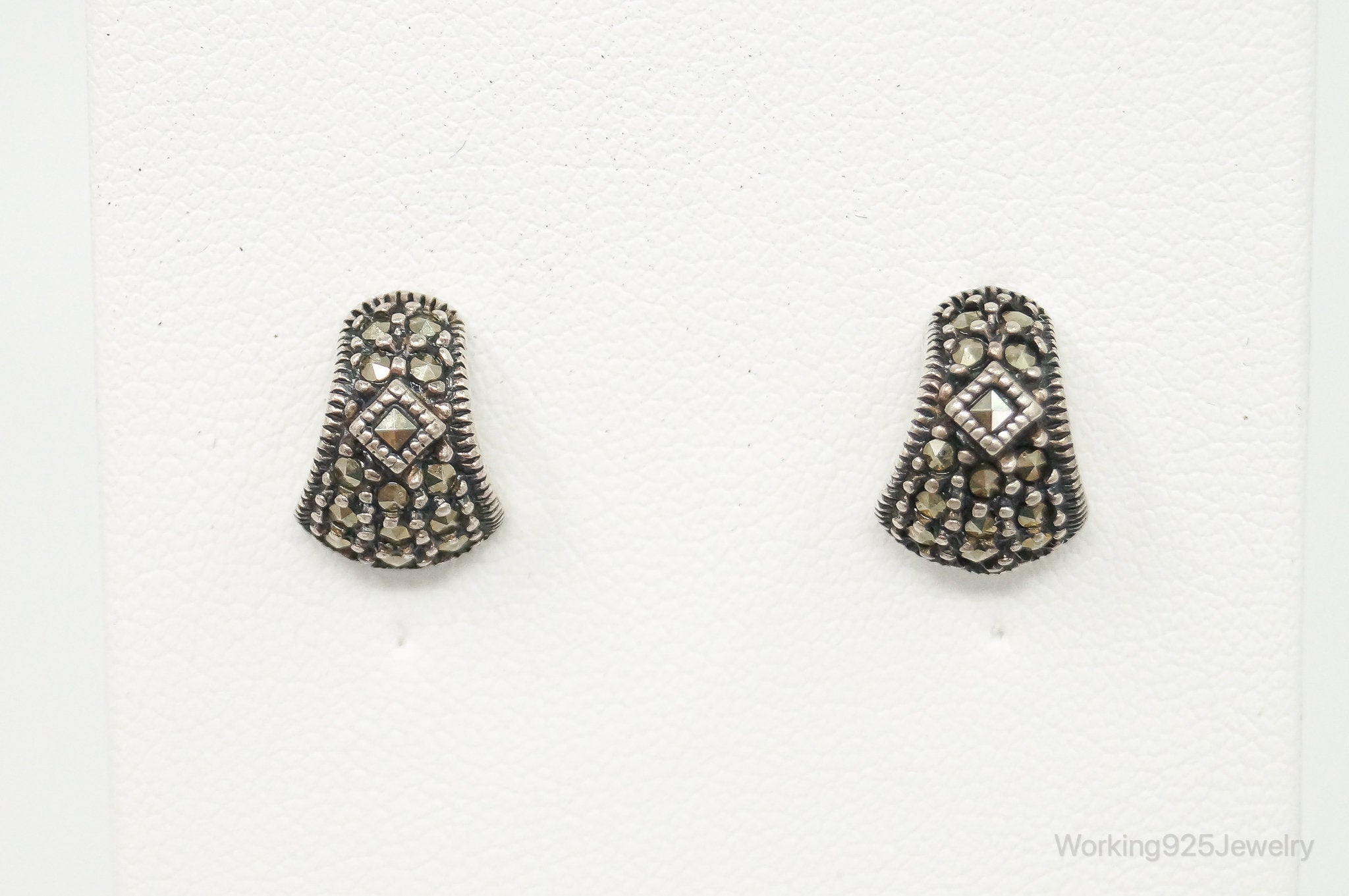 Designer Judith Jack Marcasite Sterling Silver Earrings