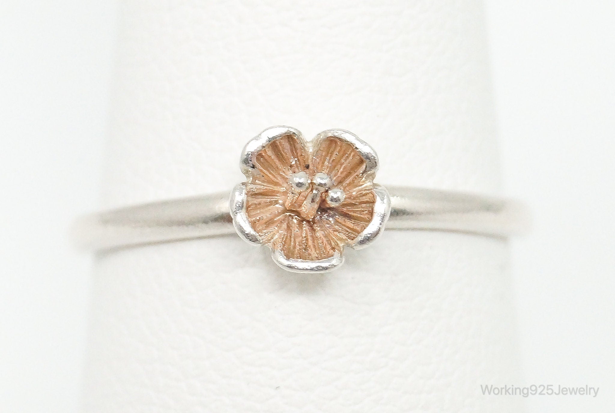 Vintage Designer Boma Flower Sterling Silver Ring - Size 7