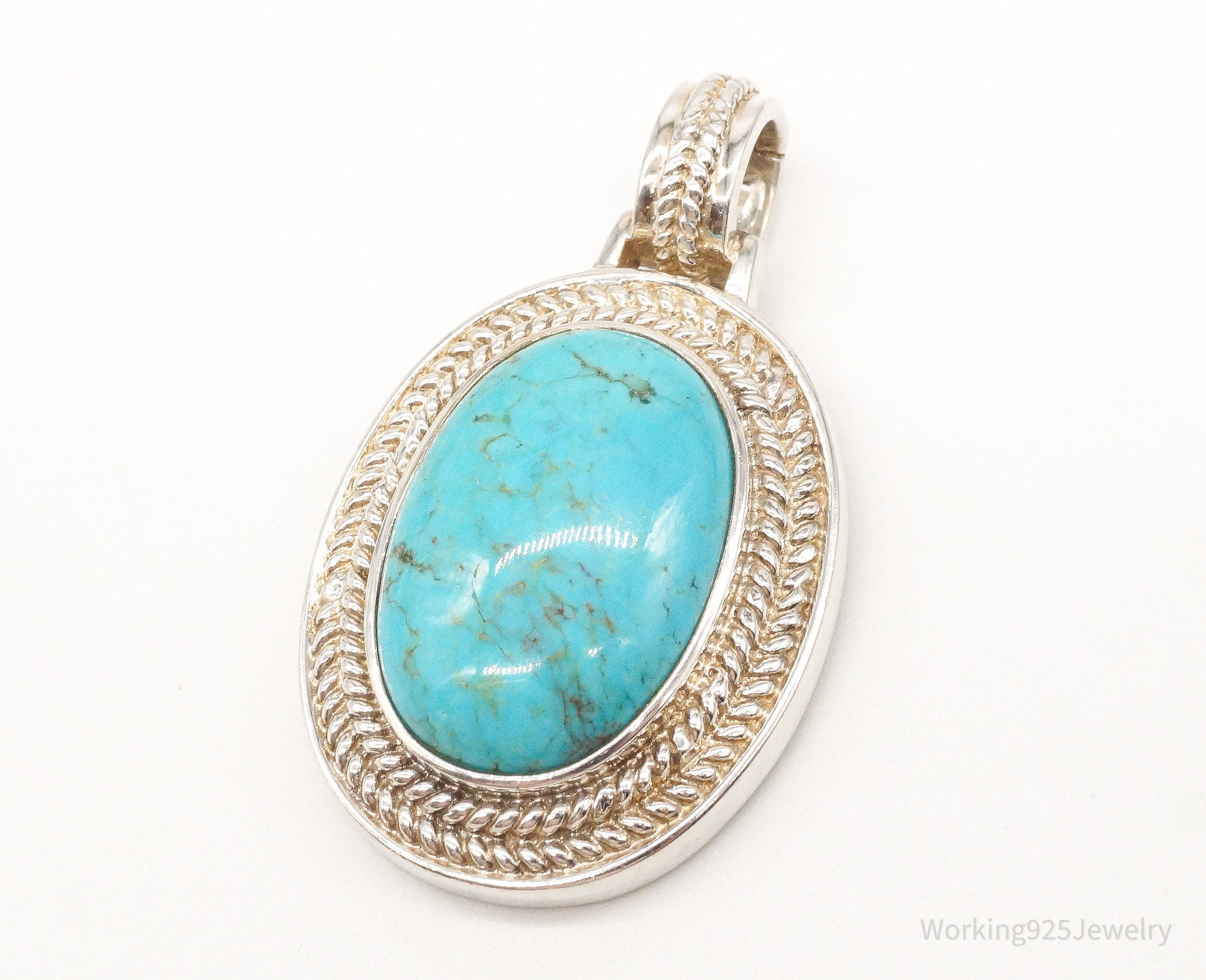 Designer Whitney Kelly Large Turquoise Sterling Silver Pendant