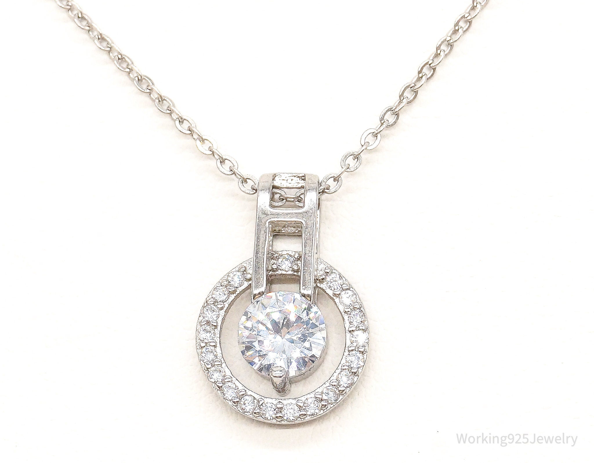 Designer Ryze Cubic Zirconia Sterling Silver Necklace