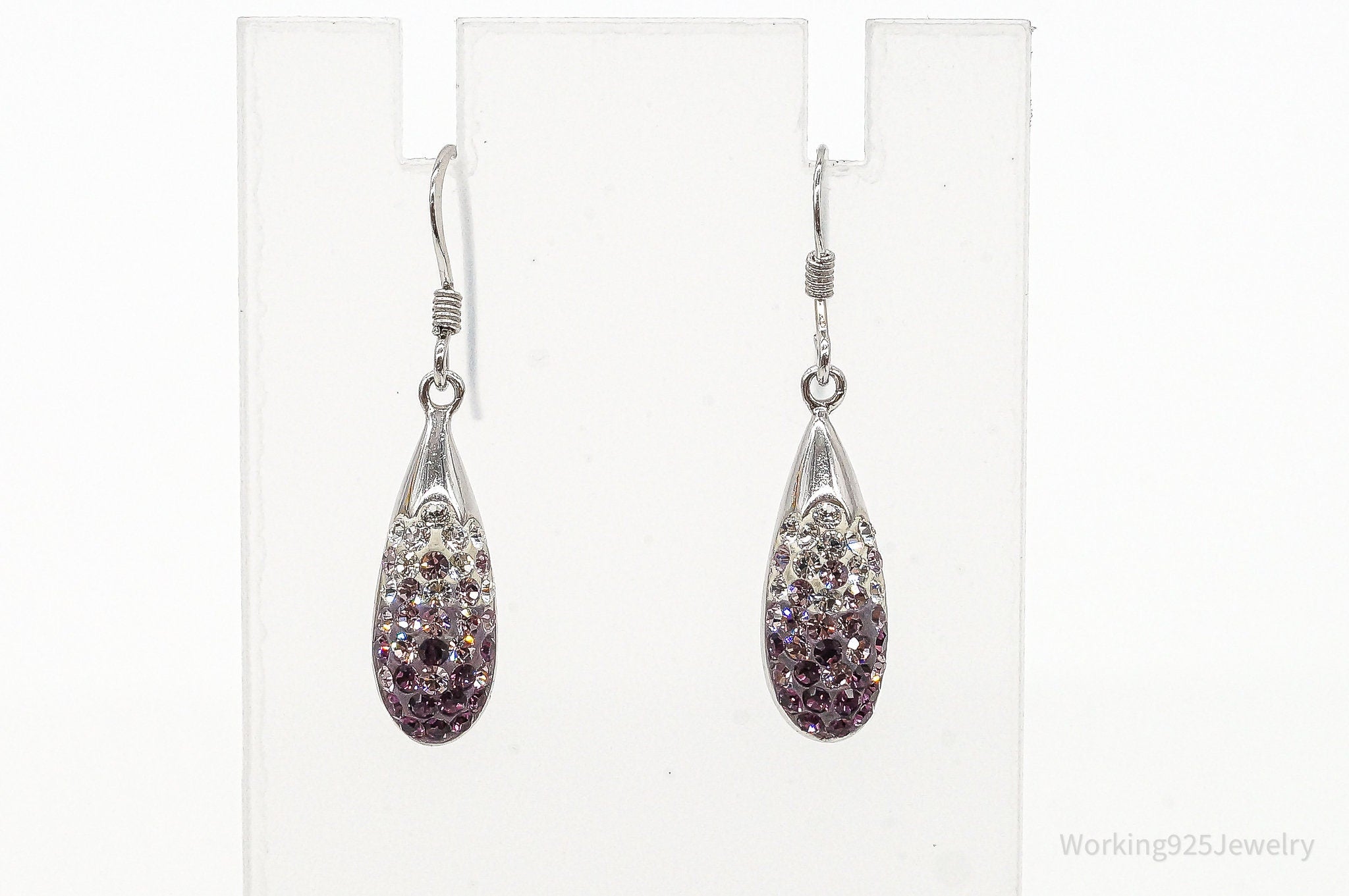 Designer Swarovski Crystal Modern Sterling Silver Earrings