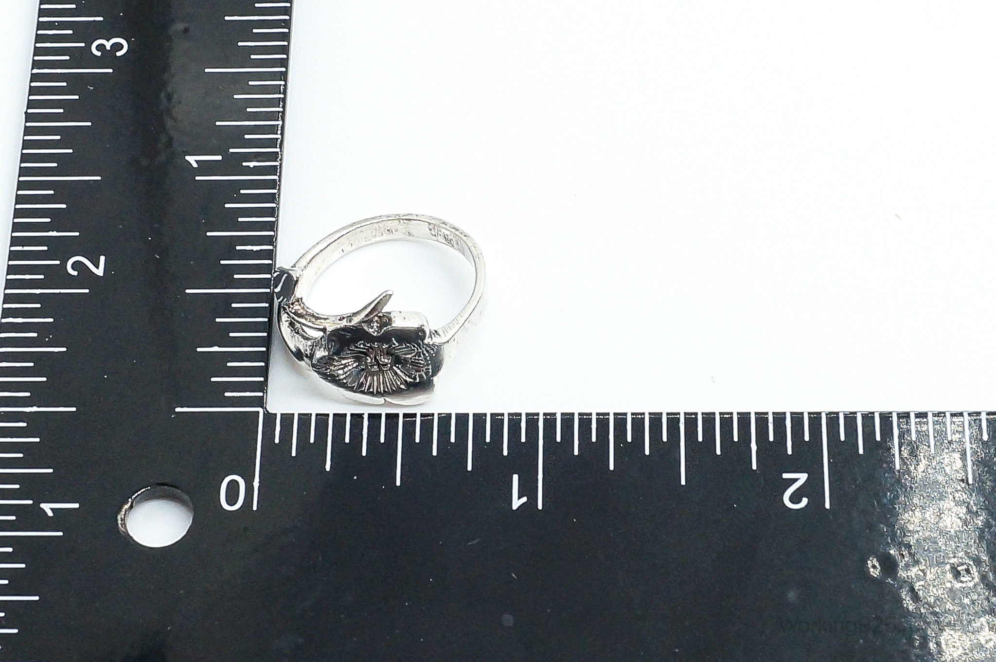 Vintage Flower Sterling Silver Ring - Size 5.75