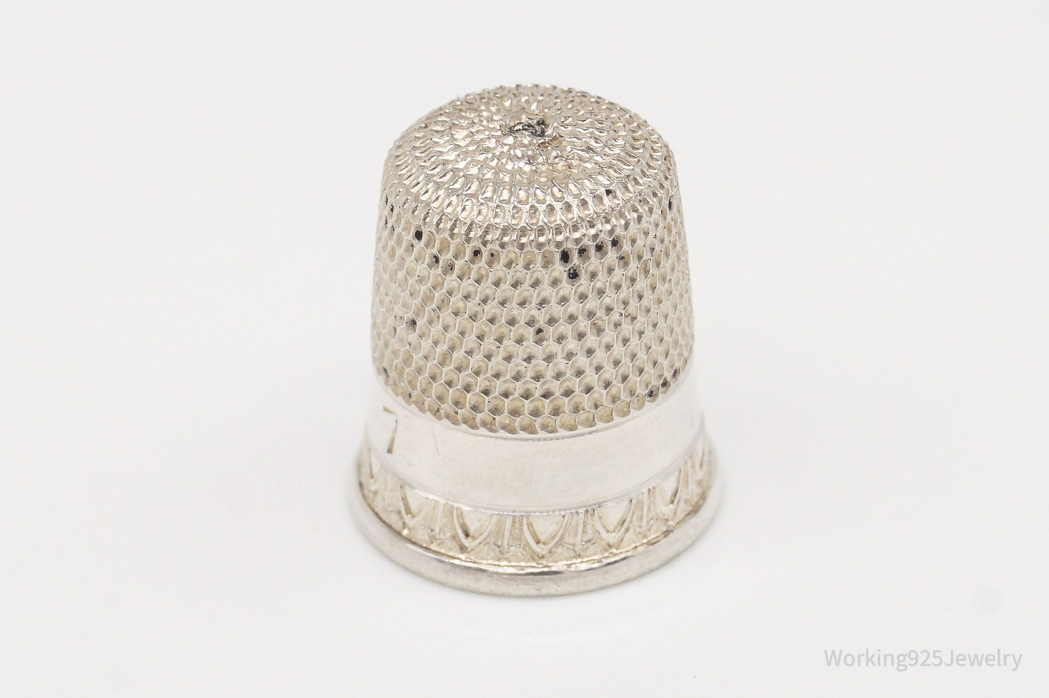 1800s Antique Simons Bros & Co Sterling Silver Thimble Size 7