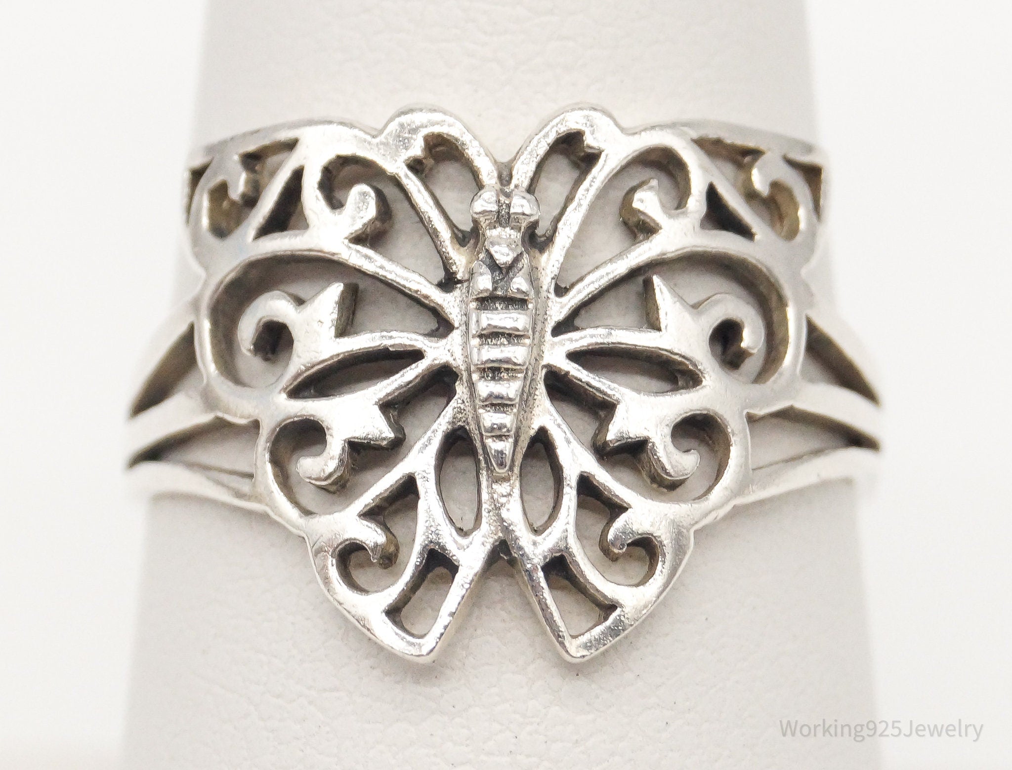 Reserved* Vintage Butterfly Sterling Silver Ring - Size 7.75