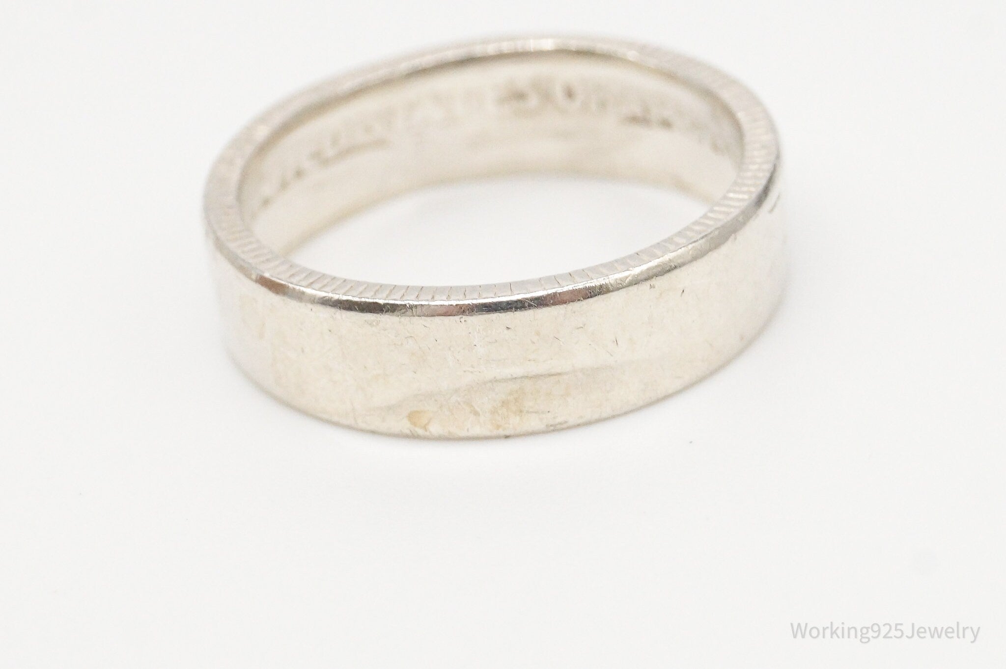 Vintage 1935 Washington Quarter Coin Silver Ring - Size 8