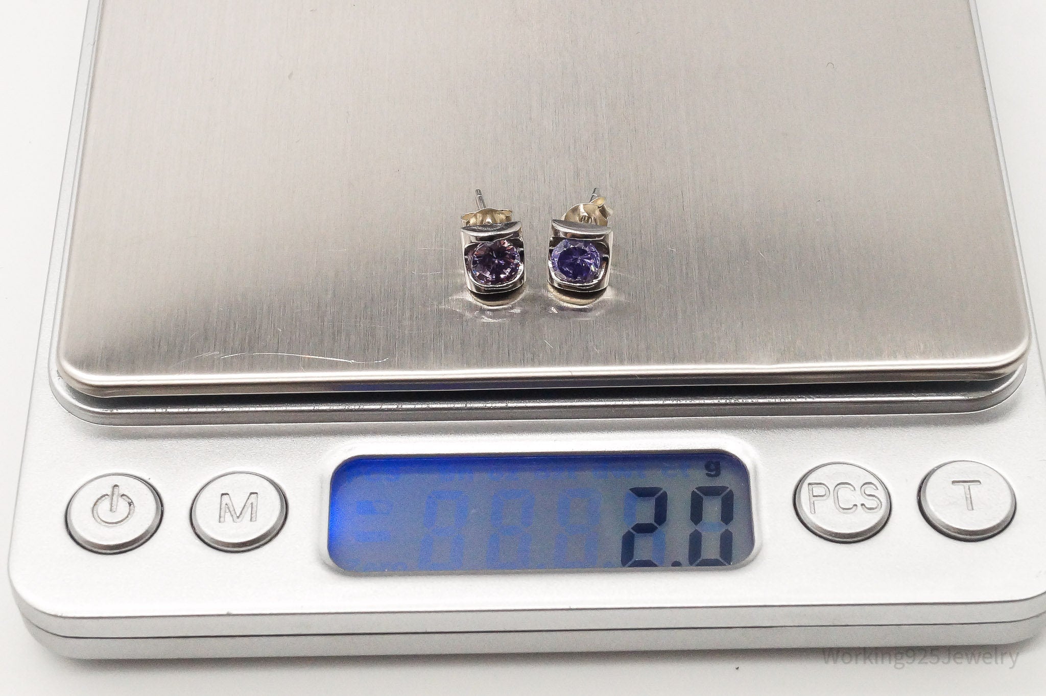 Vintage Amethyst Sterling Silver Earrings