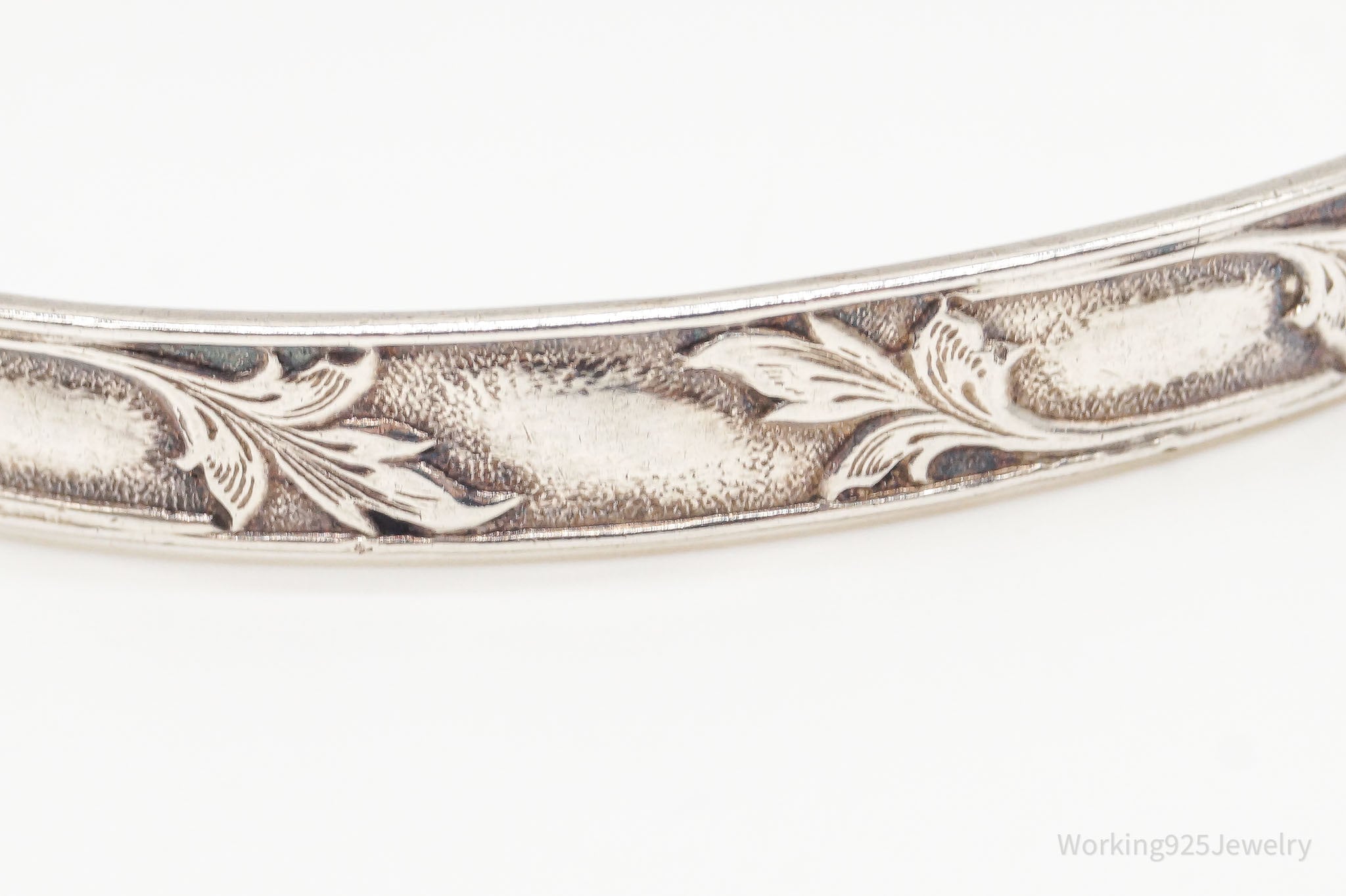 Antique Art Nouveau Sterling Silver Bangle Bracelet