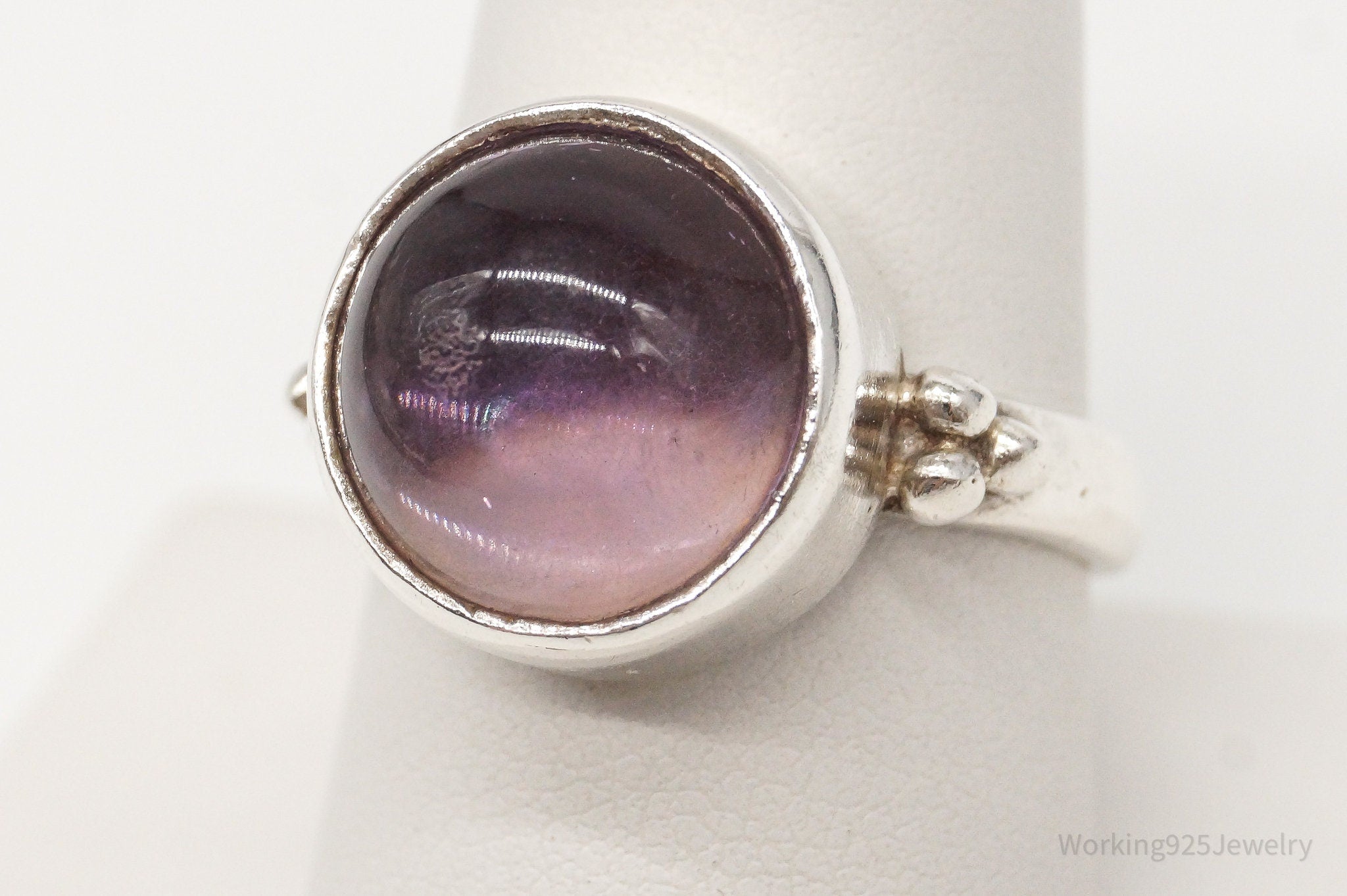 Vintage Amethyst Sterling Silver Ring - Size 8.75