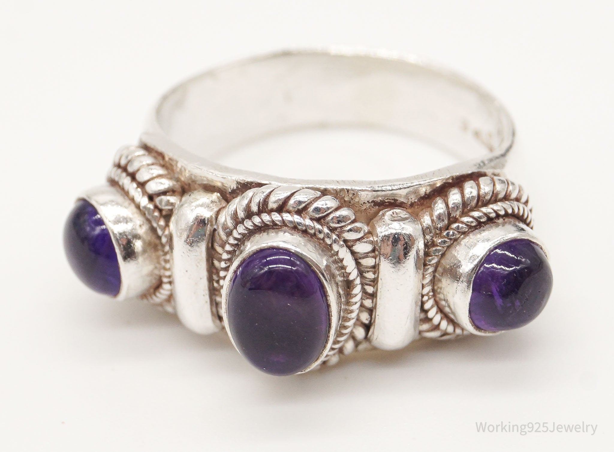 Vintage Amethyst Sterling Silver Ring - Size 6