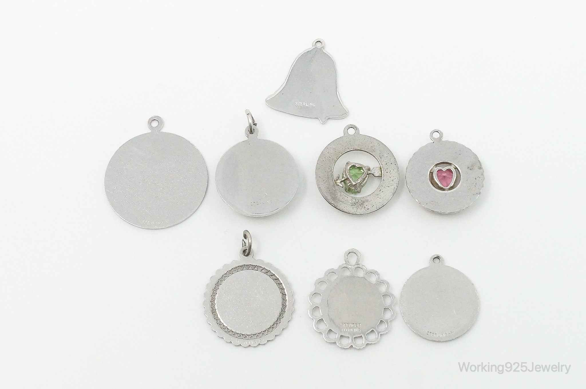 Vintage Antique Birthday Tags Sterling Silver Charms Lot