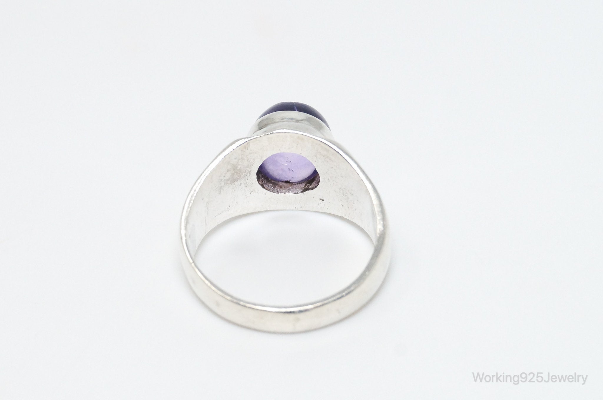 Vintage Amethyst Sterling Silver Ring - Size 6.25