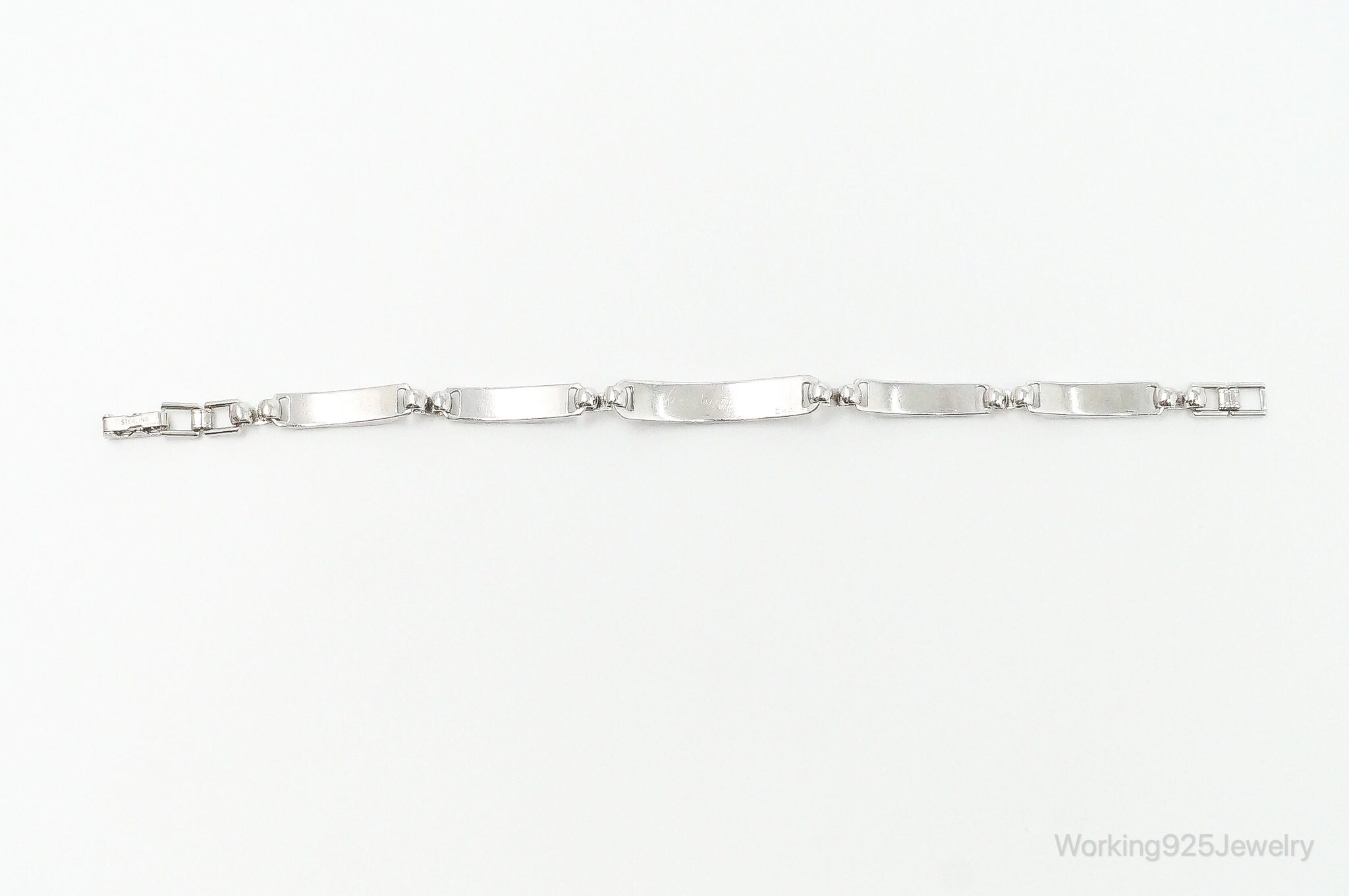 Vintage Designer PCC Sterling Silver Bar Chain Bracelet